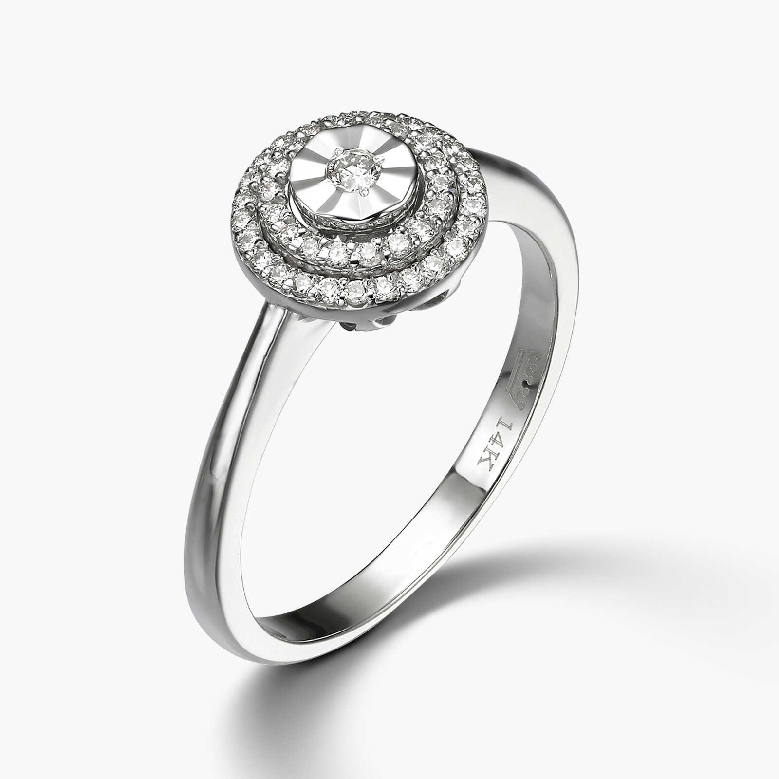 טבעת זהב מעגלי יהלומים