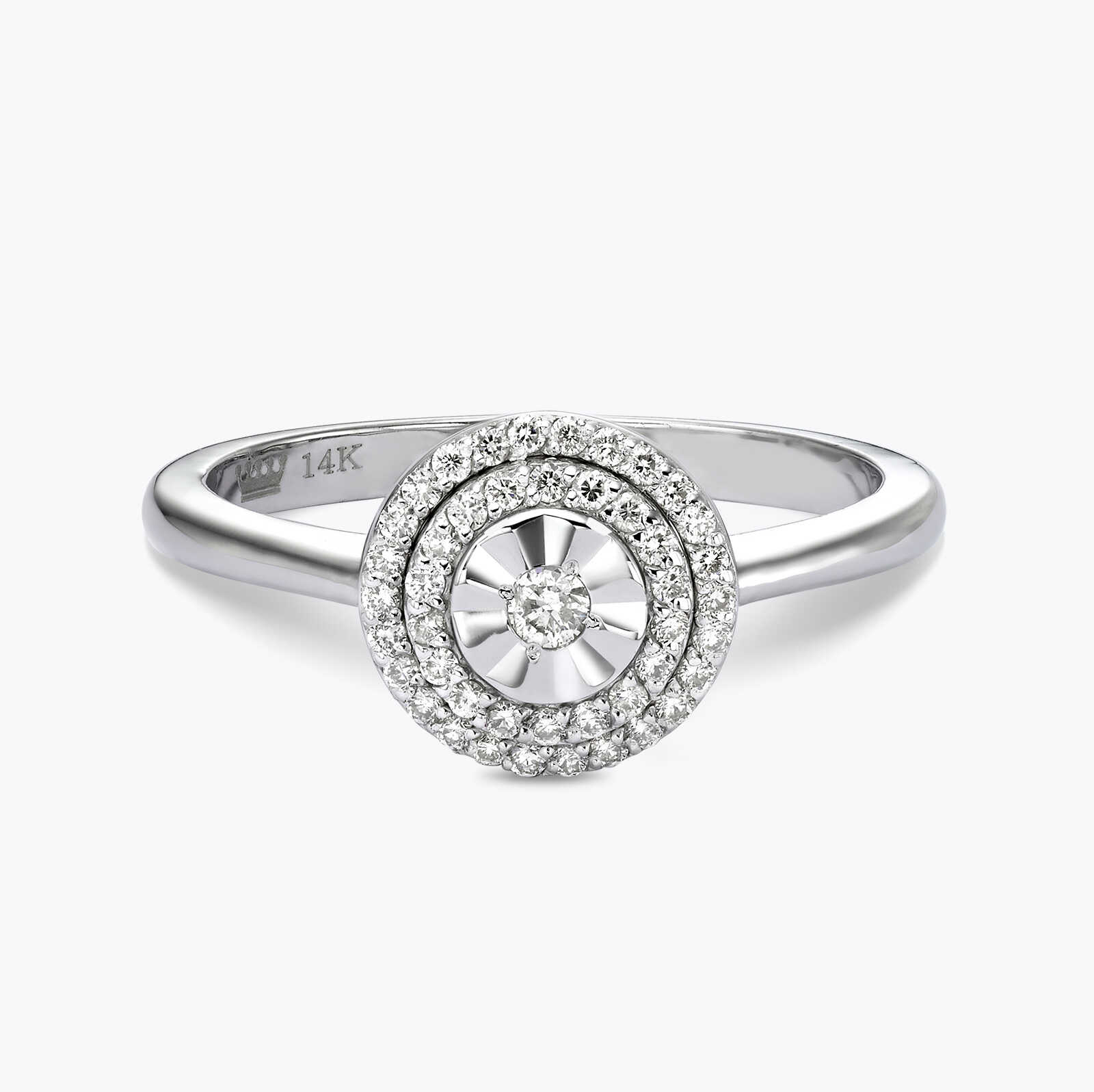 טבעת זהב מעגלי יהלומים