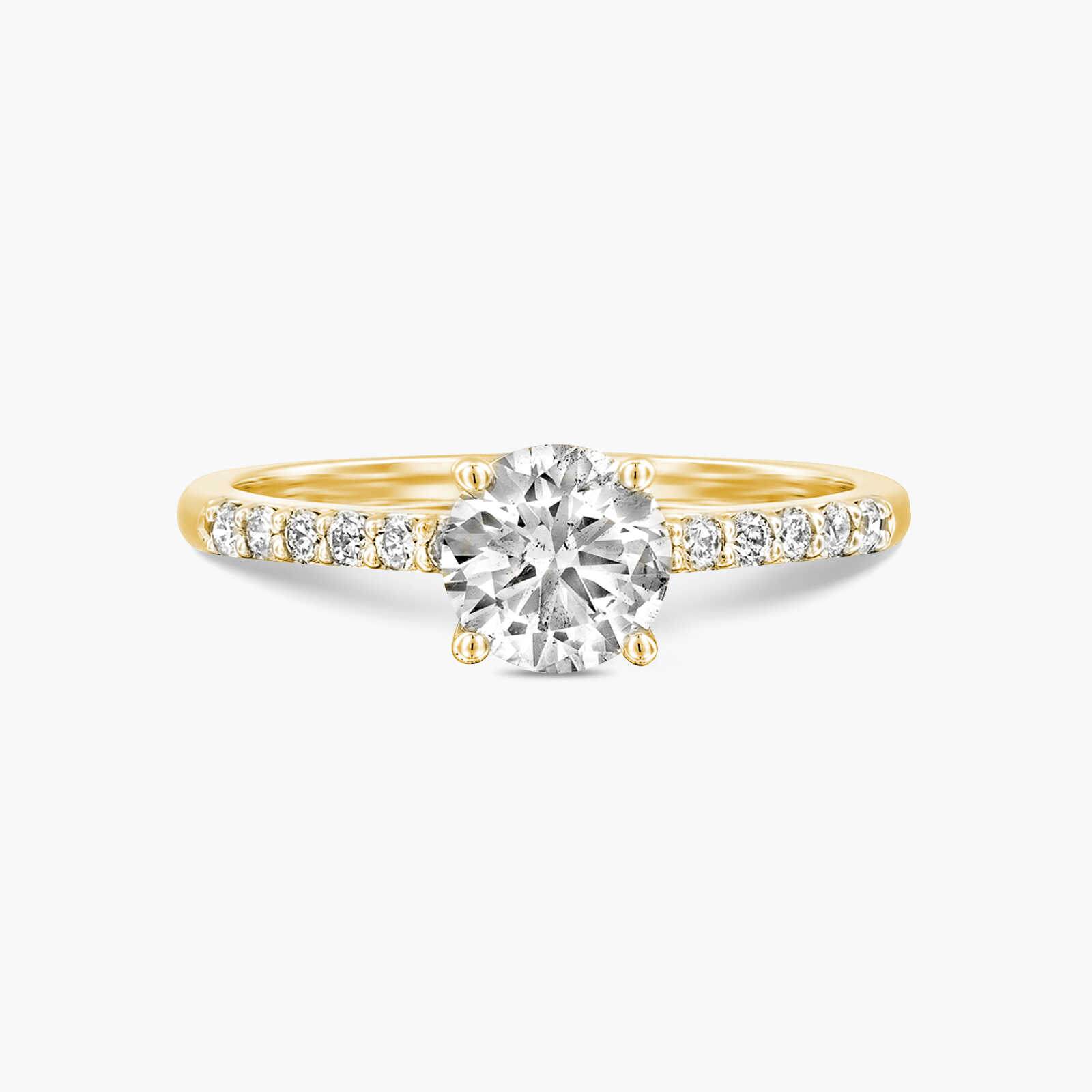 טבעת זהב סוליטר משובצת יהלום מרכזי מרשים