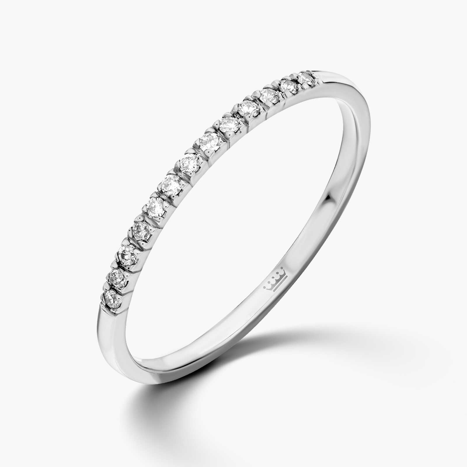 טבעת זהב חצי נישואין בשיבוץ יהלומים