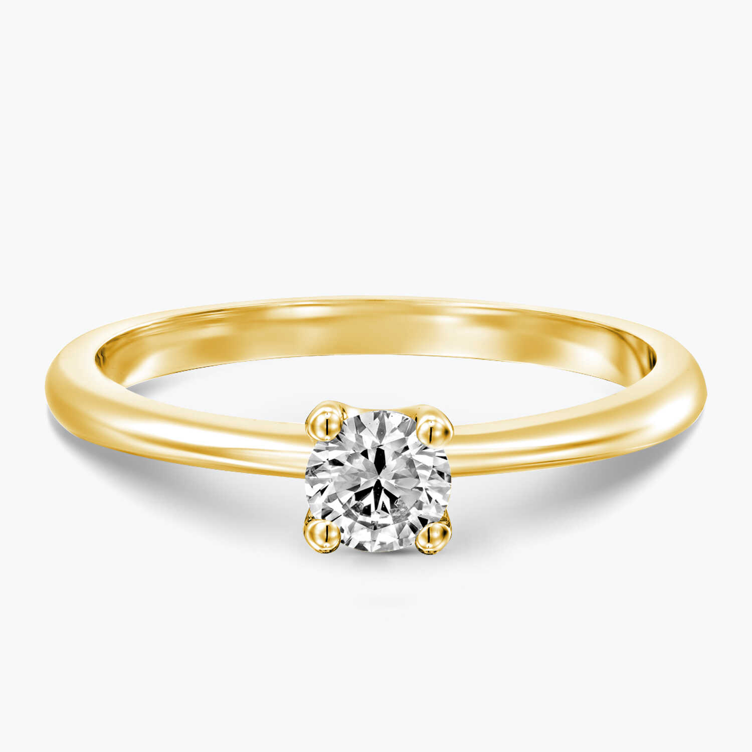 טבעת זהב משובצת יהלום סוליטר