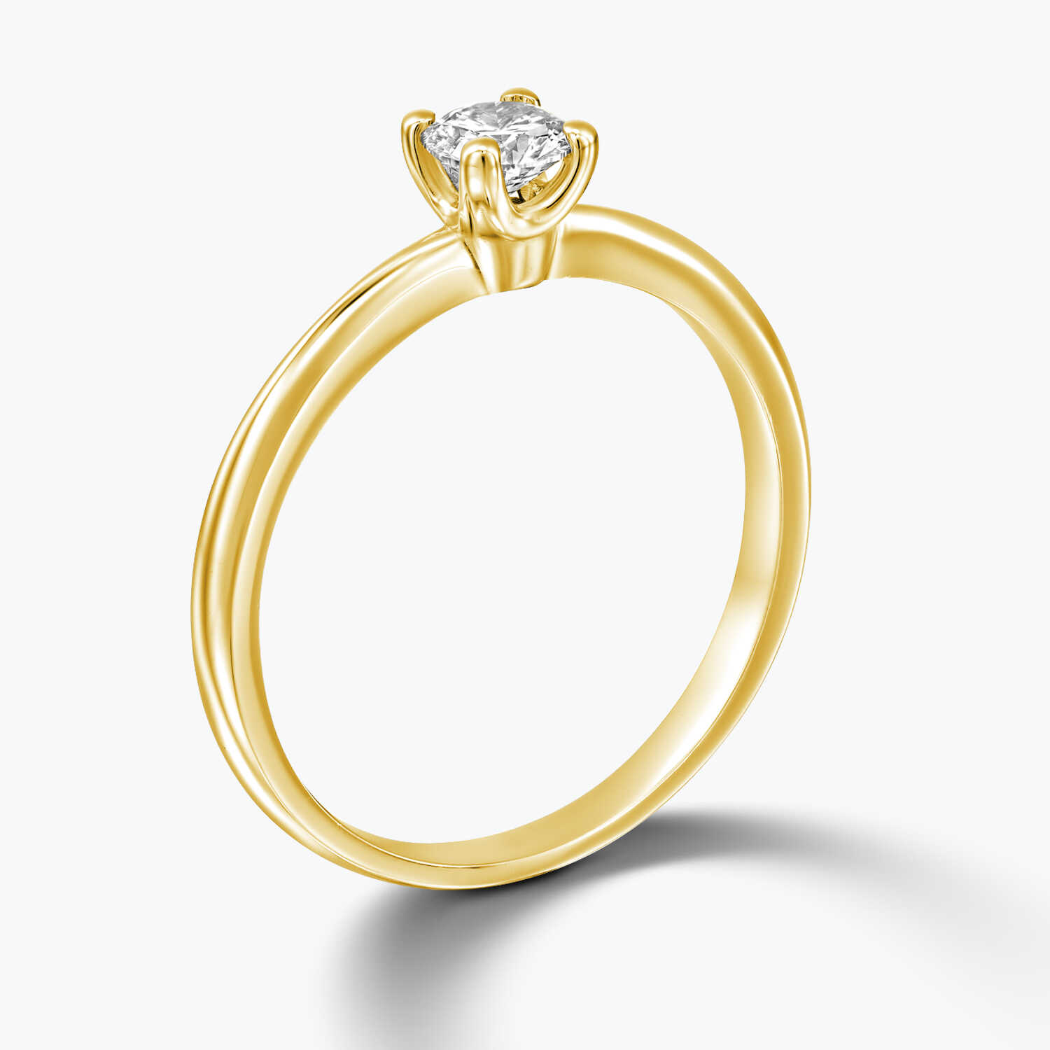 טבעת זהב משובצת יהלום סוליטר