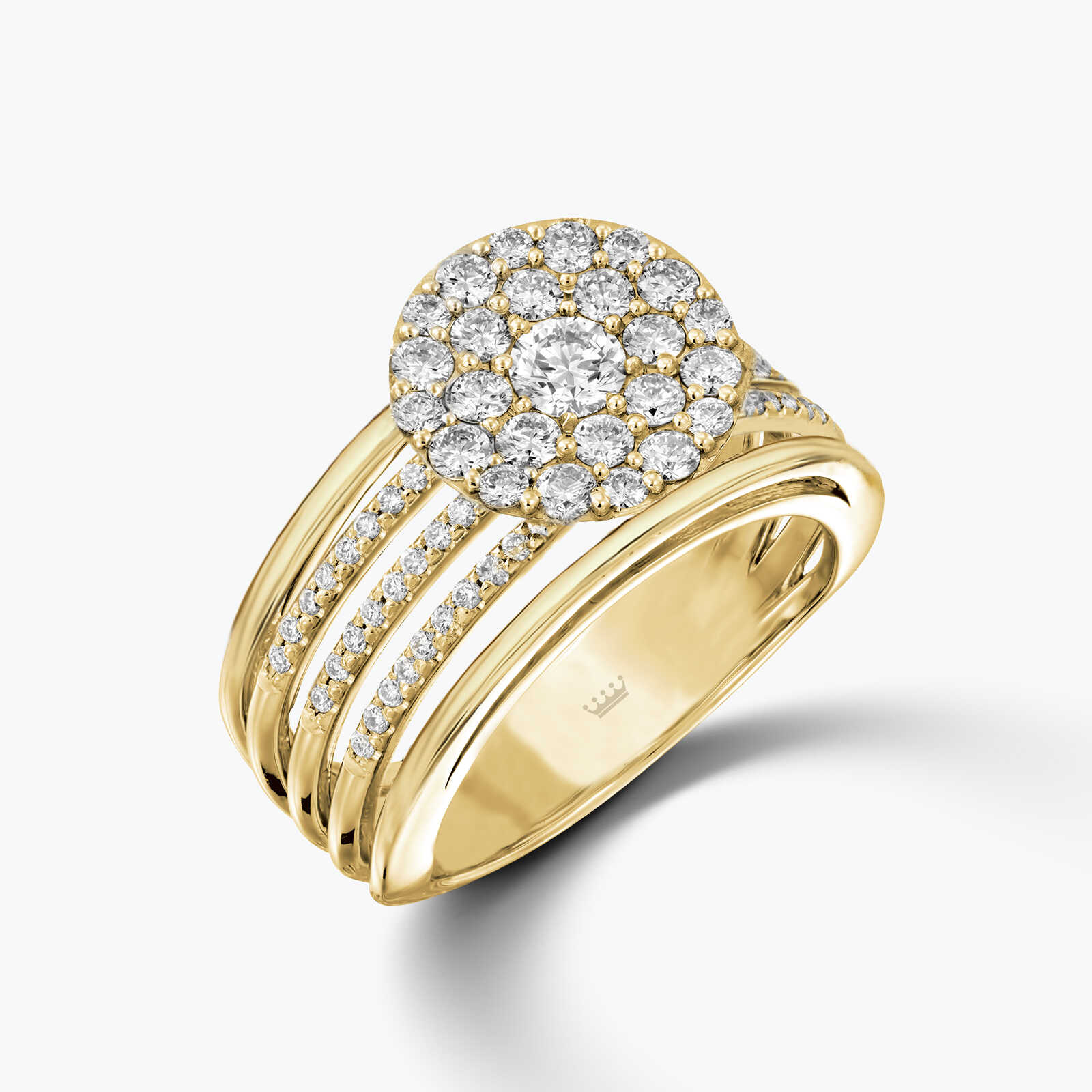 טבעת זהב משובצת יהלומים