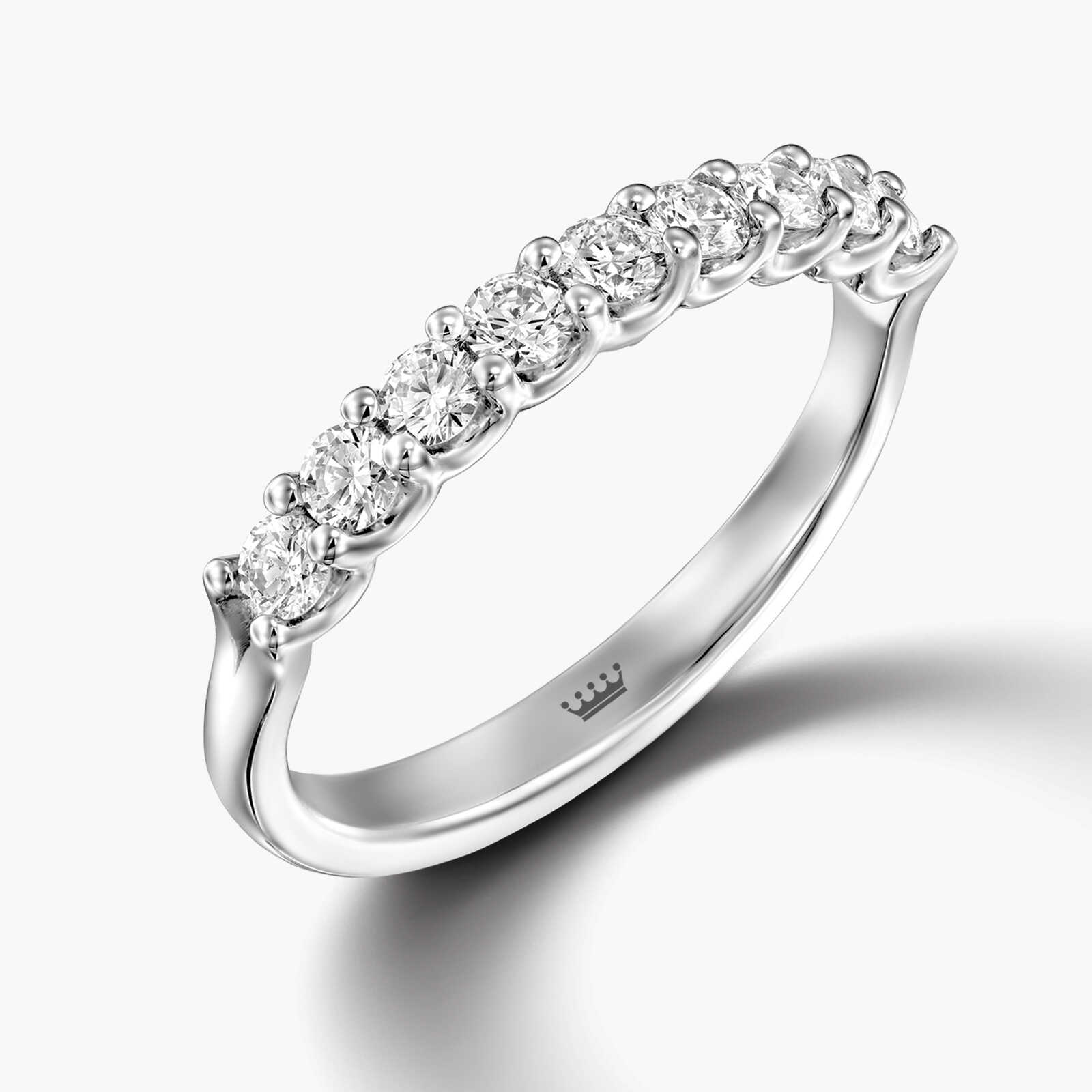 טבעת חצי נישואין עם 9 יהלומים