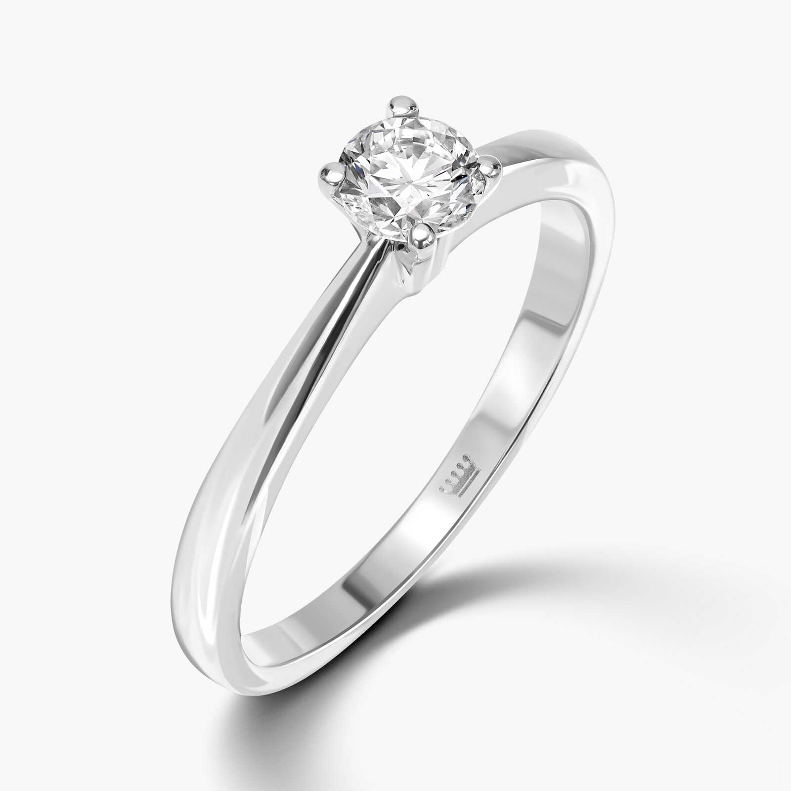 טבעת זהב סוליטר משובצת יהלום טבעי ונוצץ