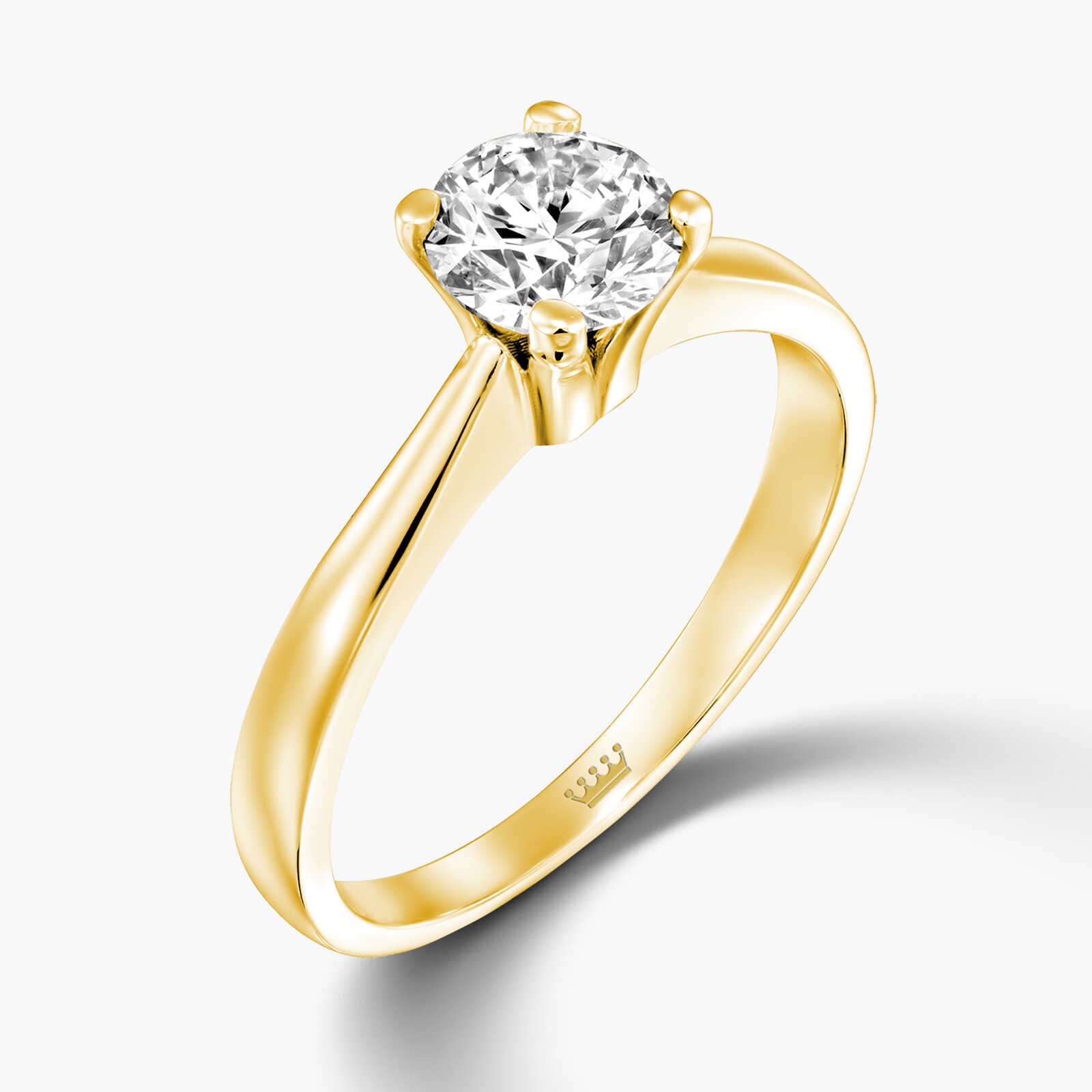 טבעת זהב סוליטר משובצת יהלום