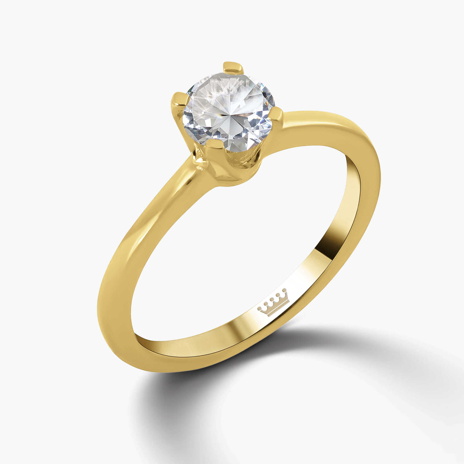 טבעת מילה משובצת יהלום סוליטר מלא נוכחות