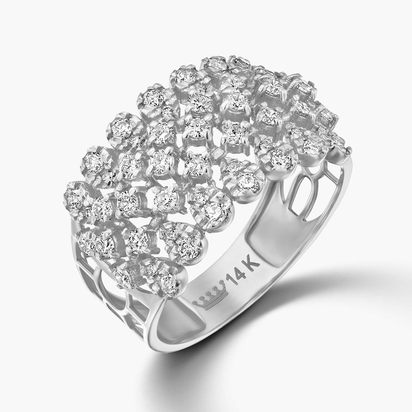 טבעת זהב משובצת 51 יהלומים