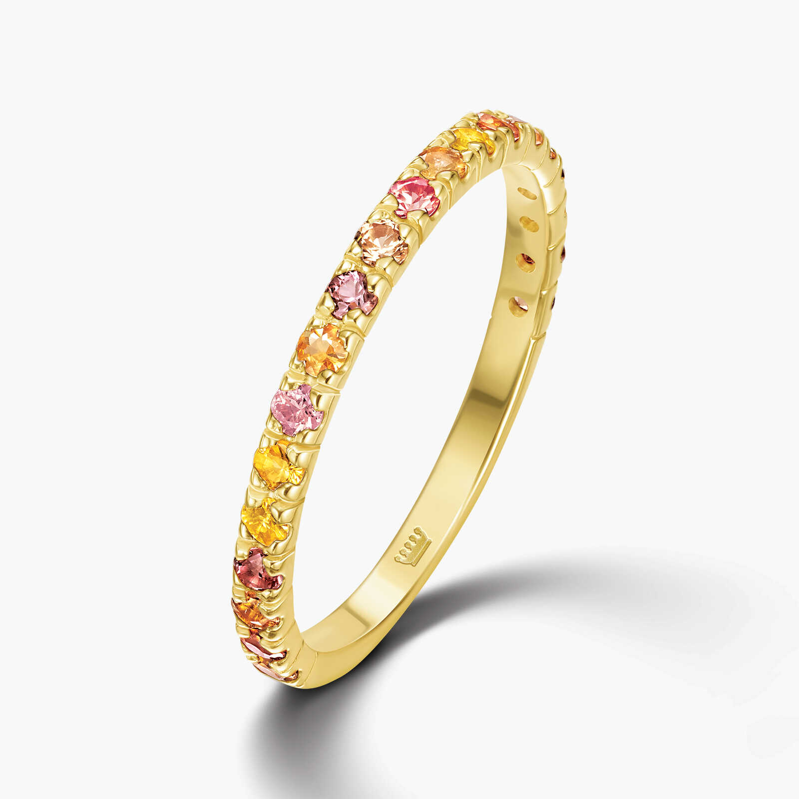 טבעת ספירים RAINBOW דקה