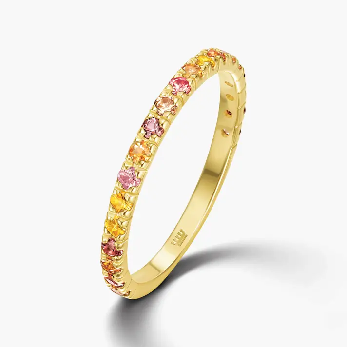 טבעת ספירים RAINBOW דקה