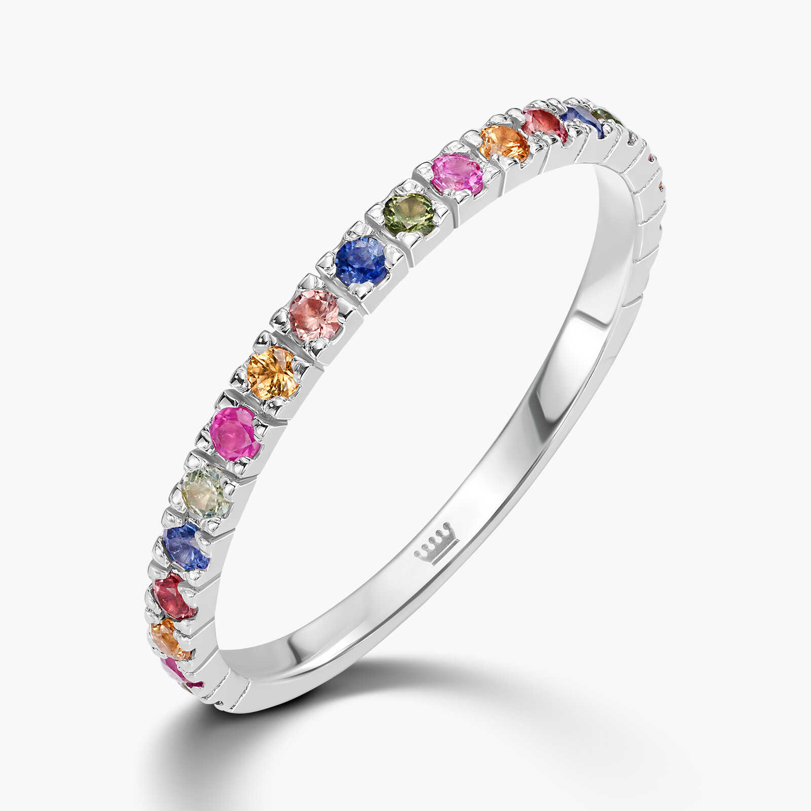 טבעת ספירים RAINBOW דקה