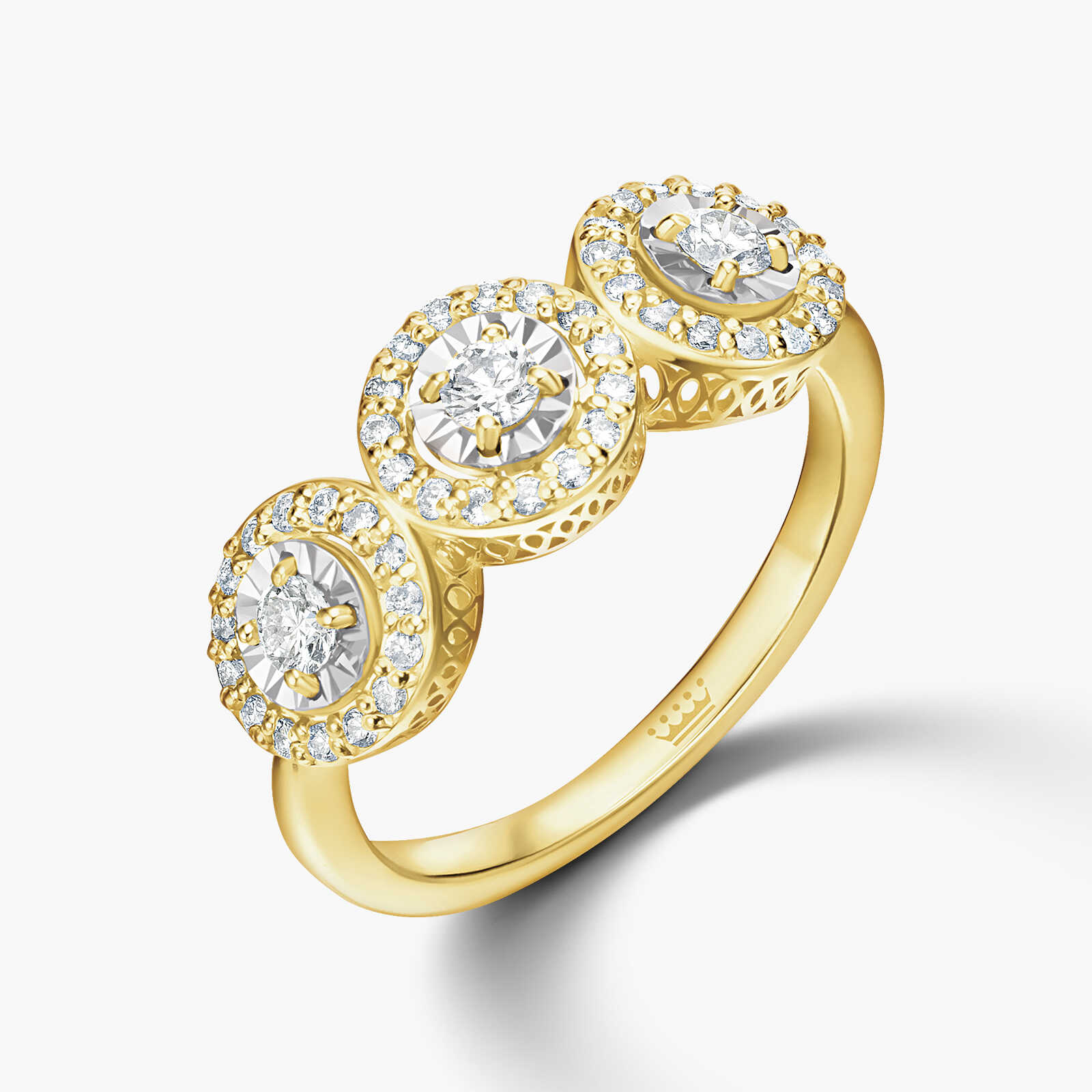 טבעת שלושת מעגלי היהלומים