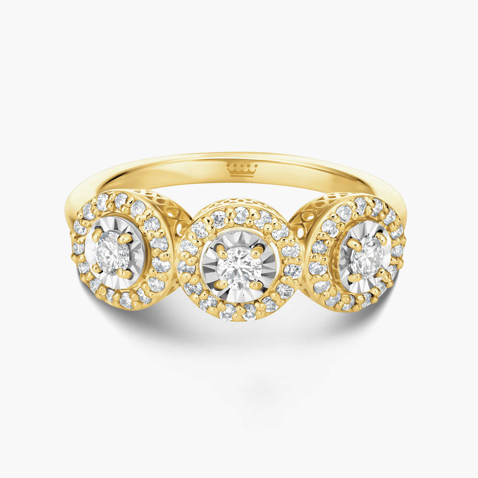 טבעת שלושת מעגלי היהלומים