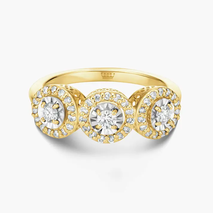 טבעת שלושת מעגלי היהלומים