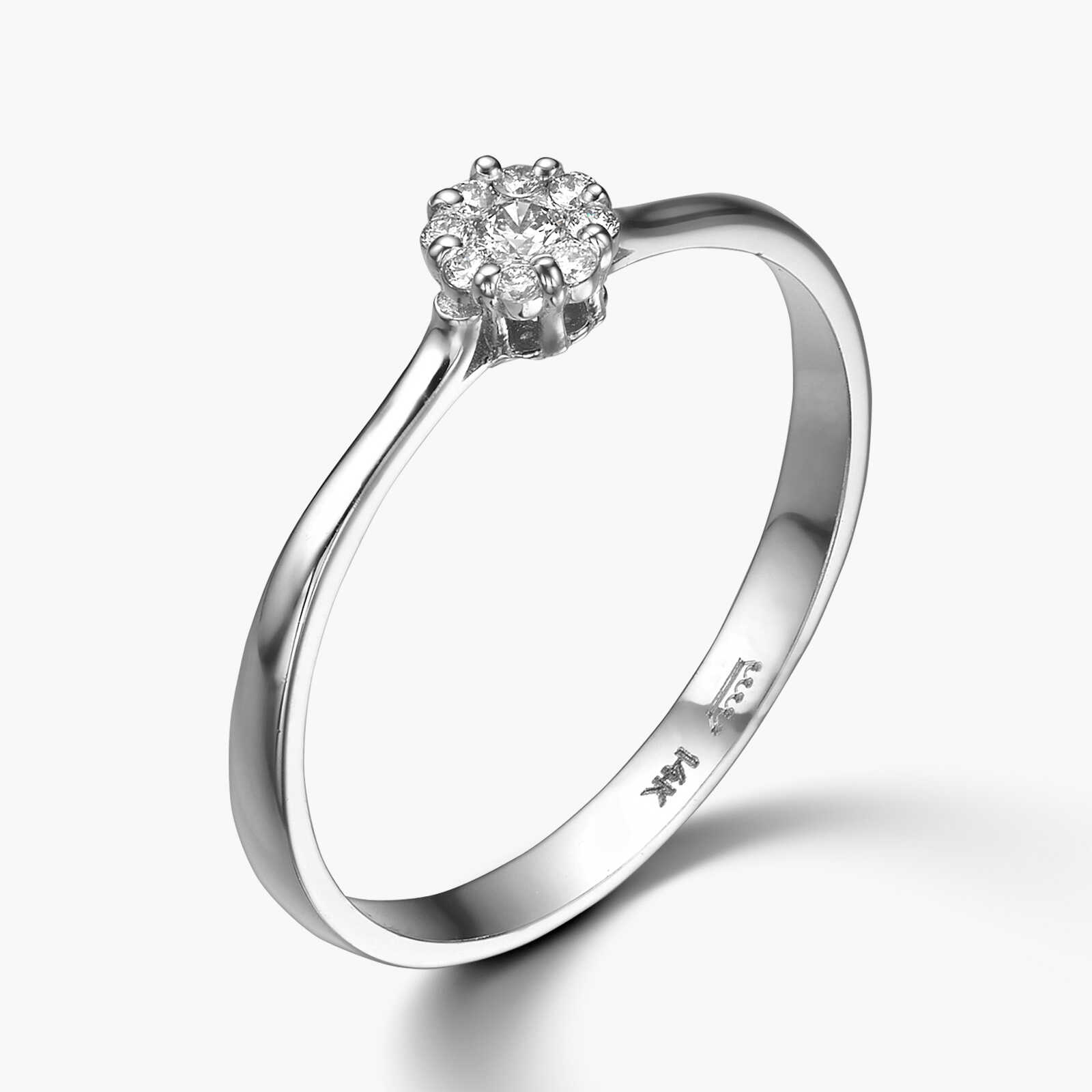 טבעת זה משובצת פרח יהלומים