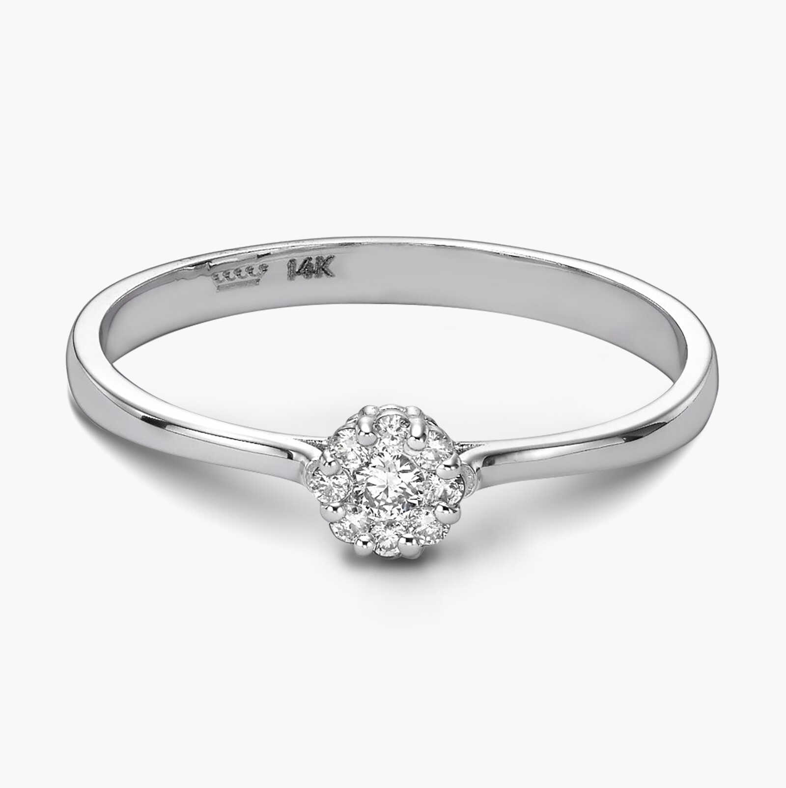 טבעת זה משובצת פרח יהלומים