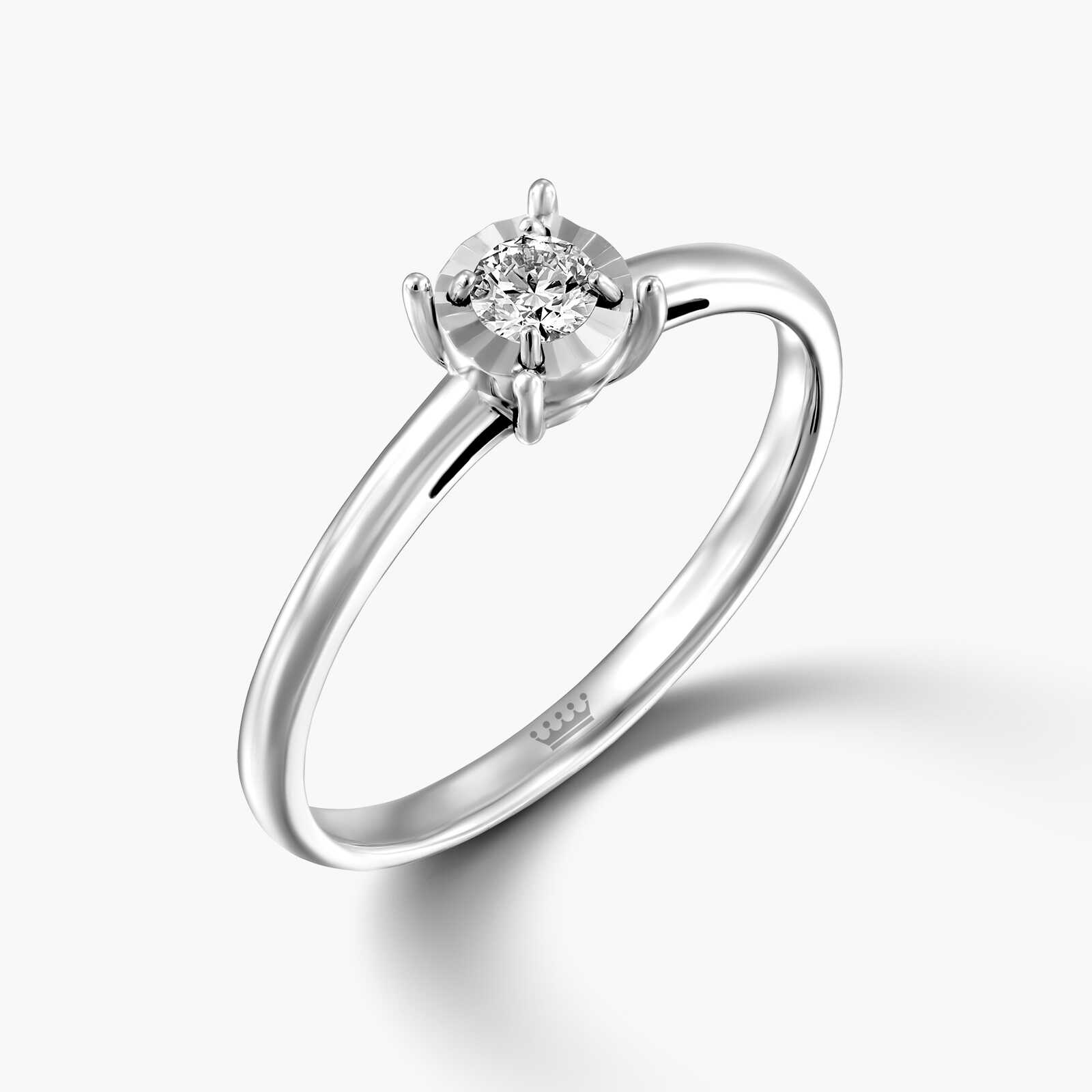 טבעת זהב סוליטר משובצת יהלום