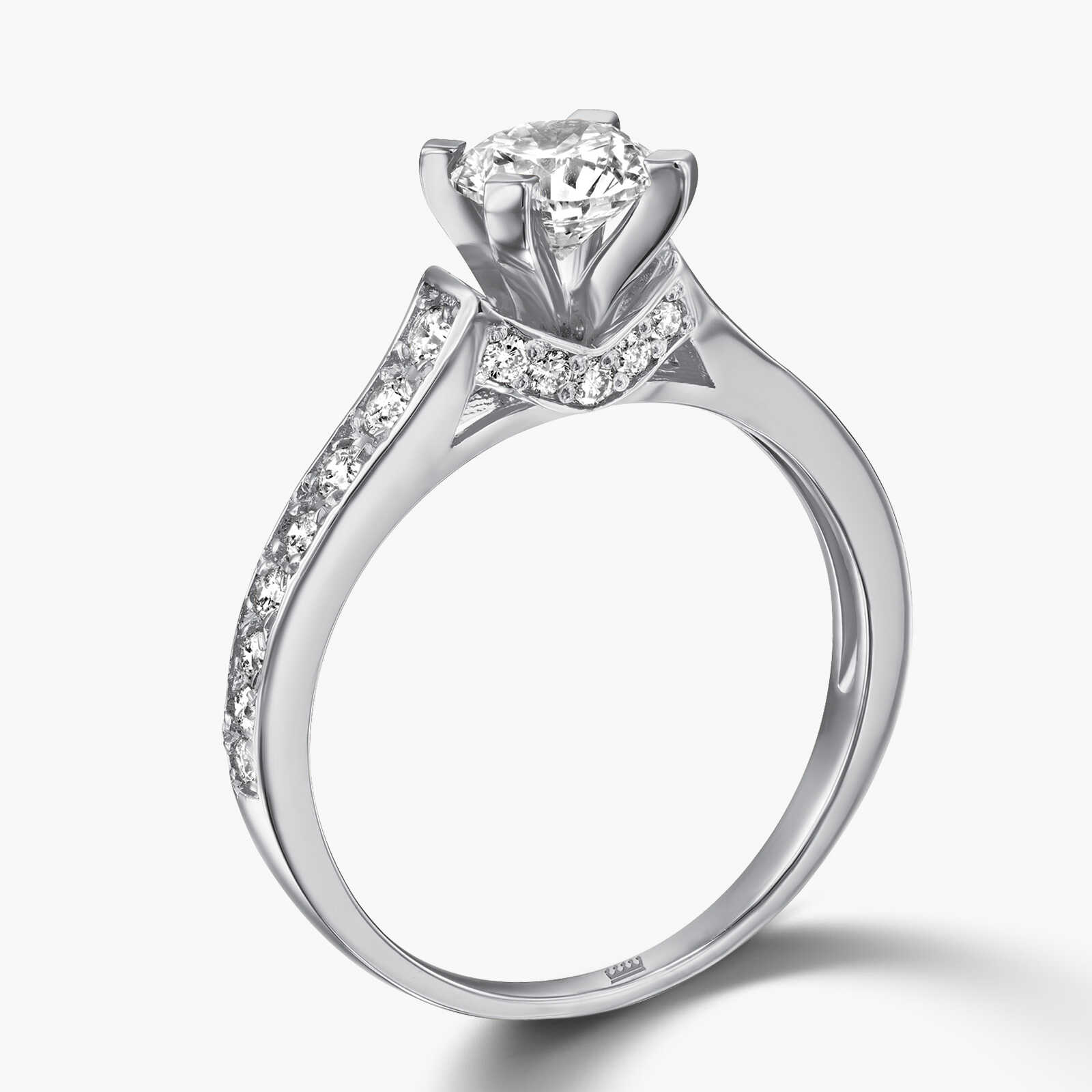 טבעת זהב סוליטר משובצת 1 קראט יהלומים