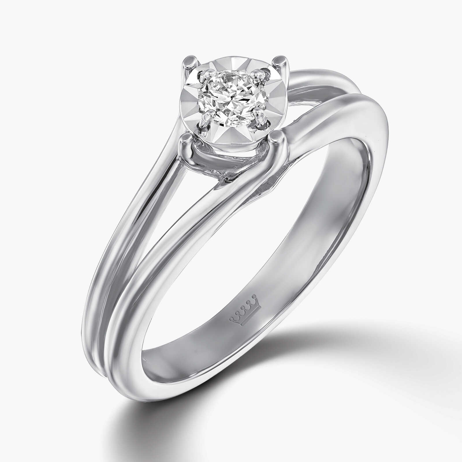 טבעת זהב סוליטר משובצת ביהלום