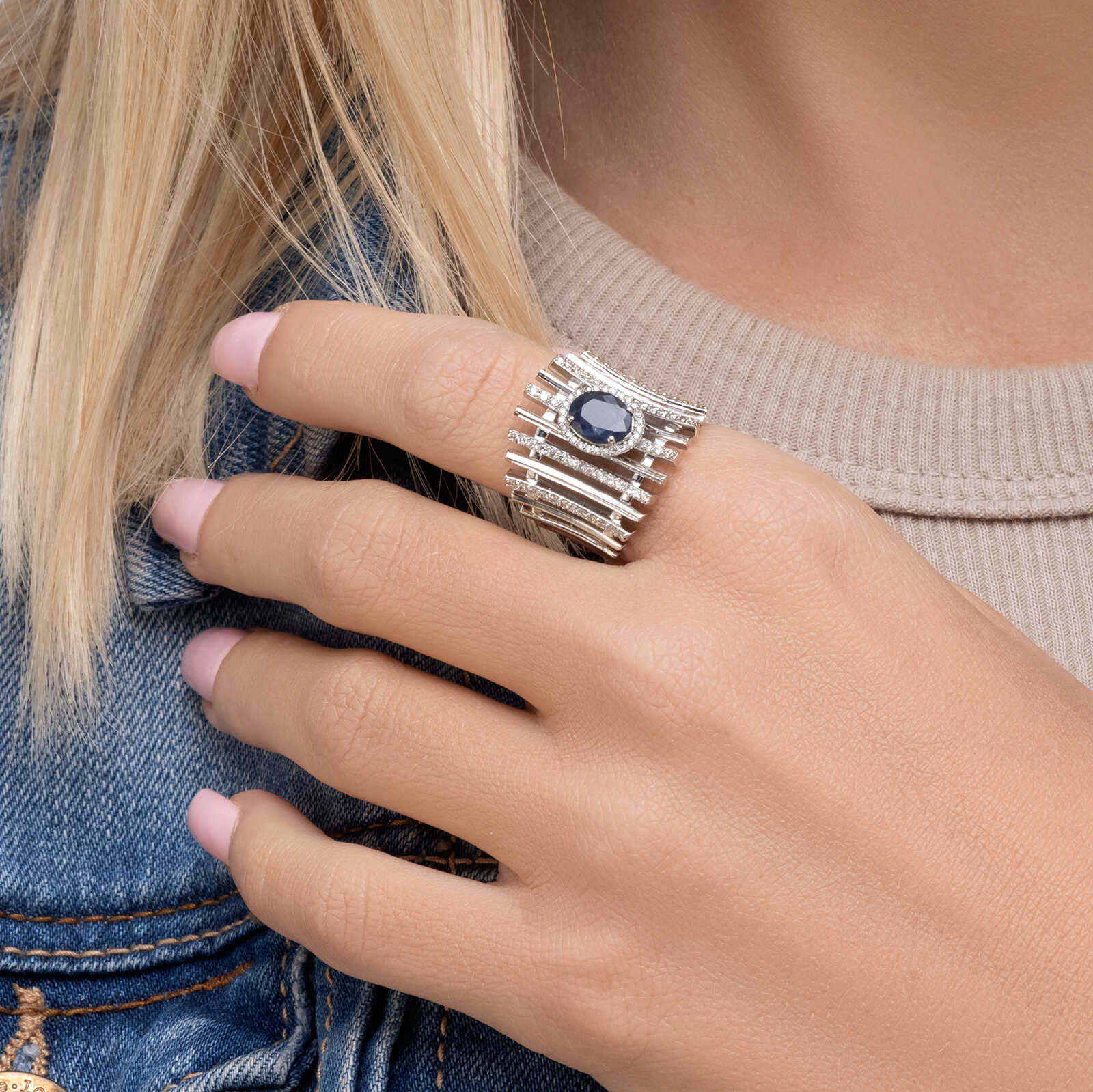 טבעת יהלומים & ספיר sunlight