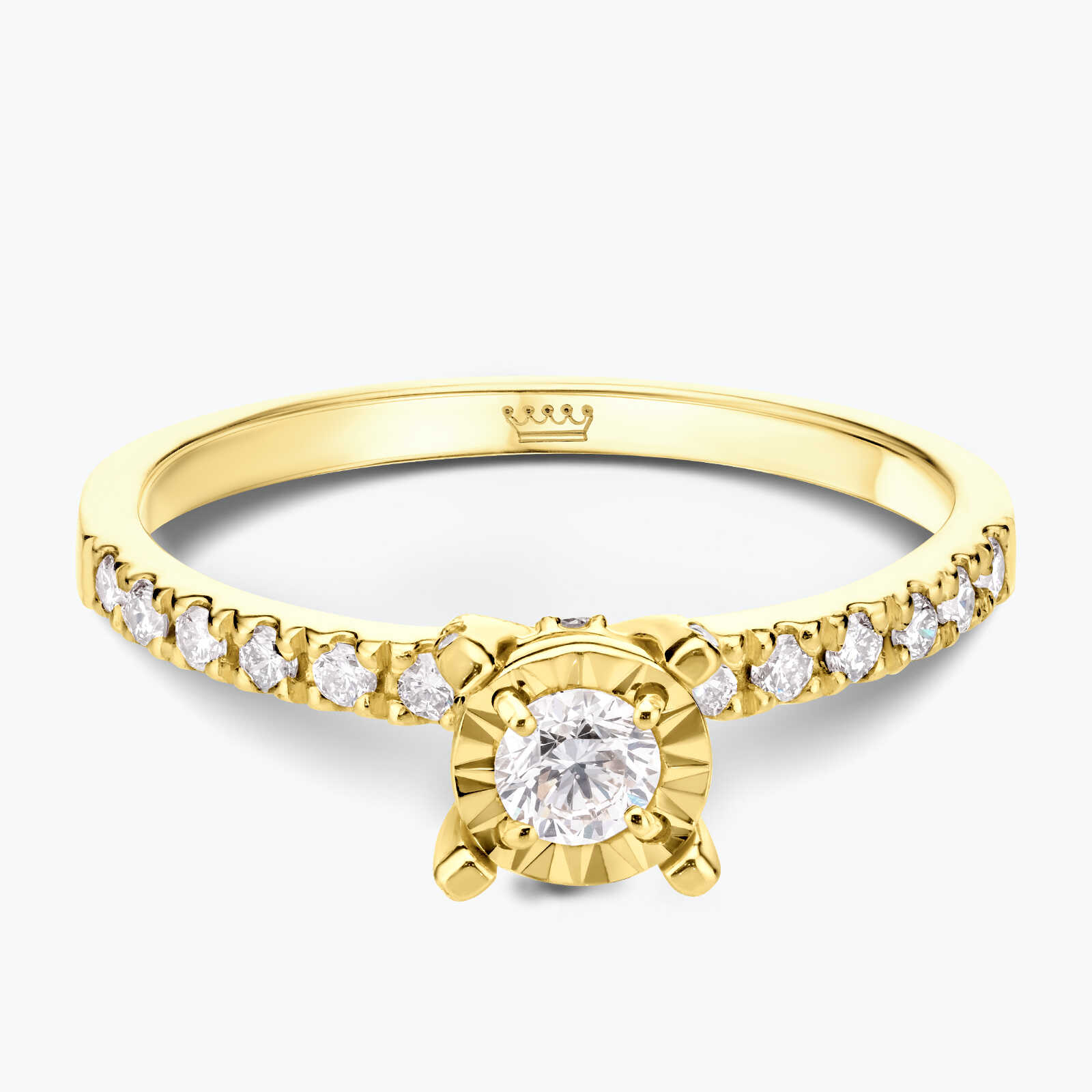 טבעת זהב משובצת יהלומים