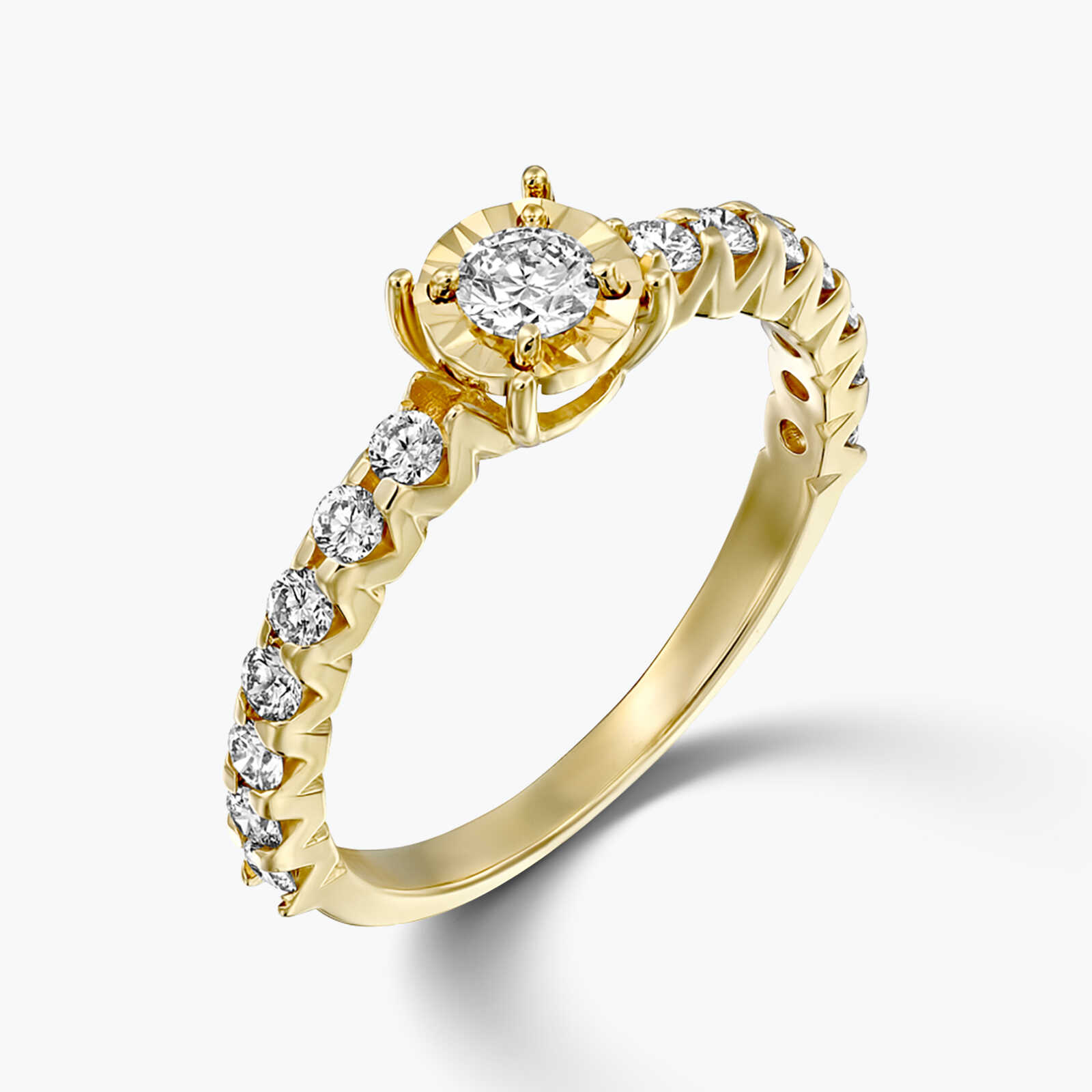 טבעת זהב משובצת יהלומים