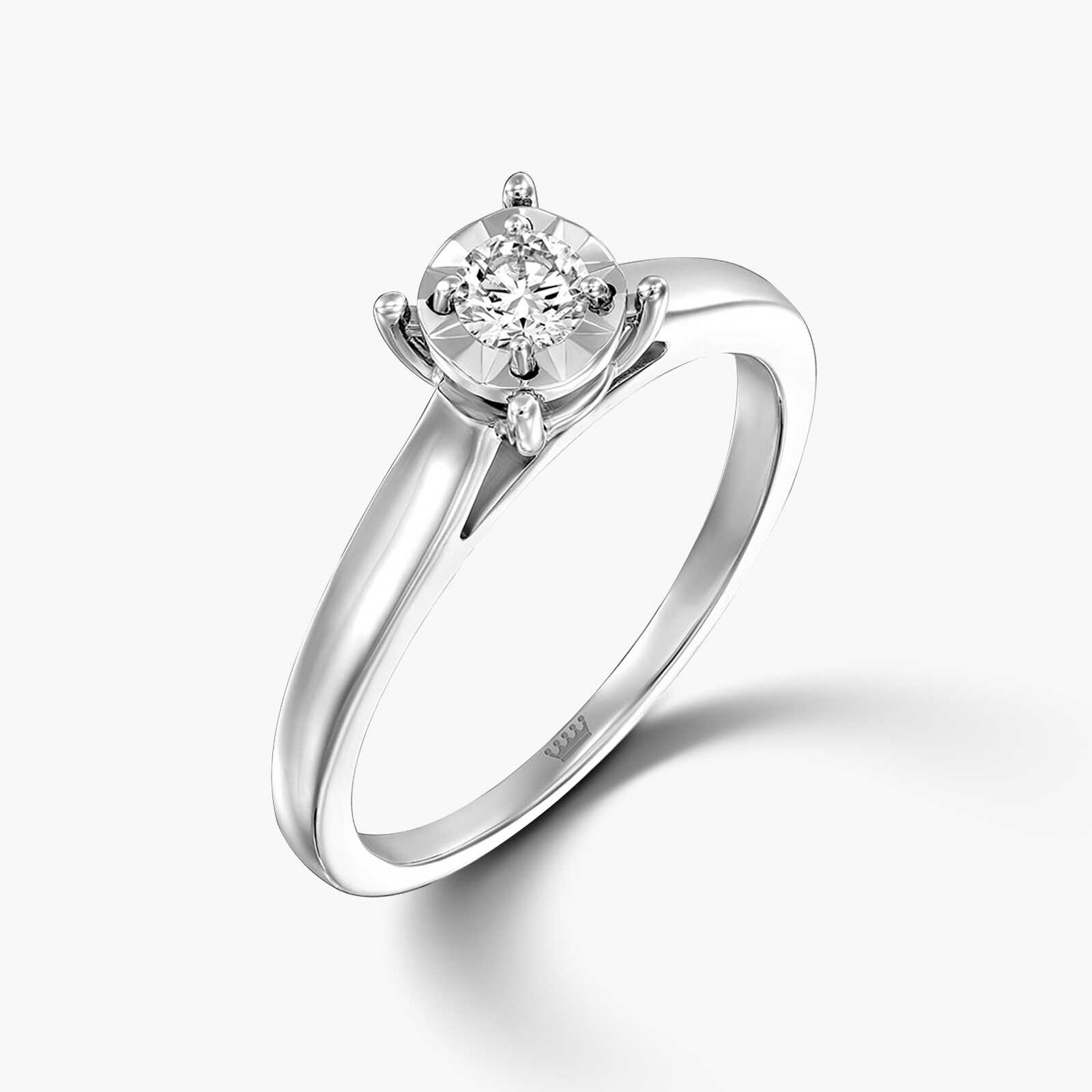 טבעת זהב סוליטר משובצת יהלום