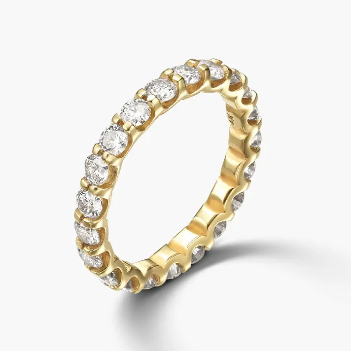 טבעת זהב משובצת יהלומים 360 מעלות