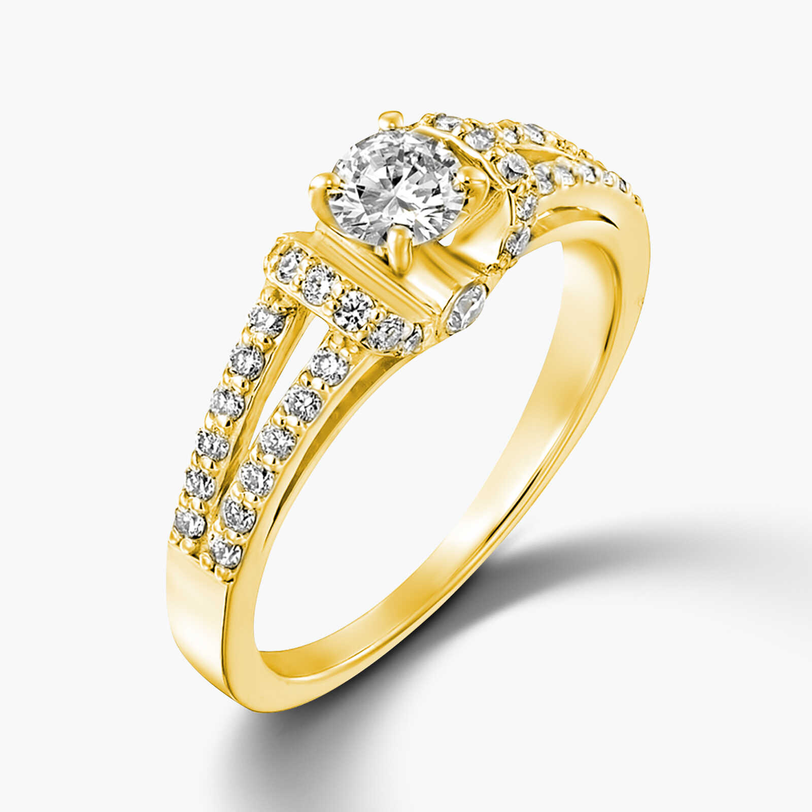 טבעת זהב משובצת יהלום מהמם