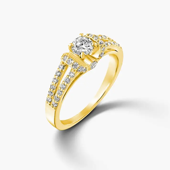 טבעת זהב משובצת יהלום מהמם