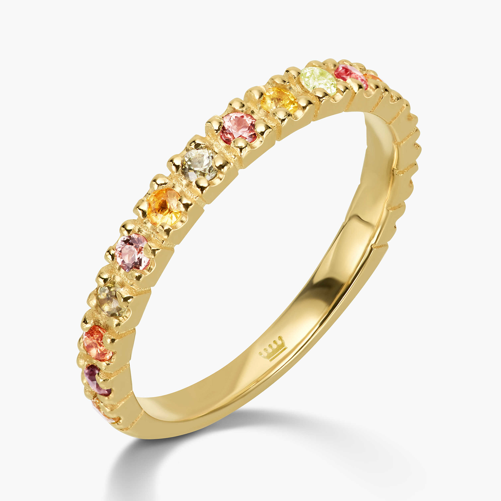 טבעת ספירים RAINBOW דקה