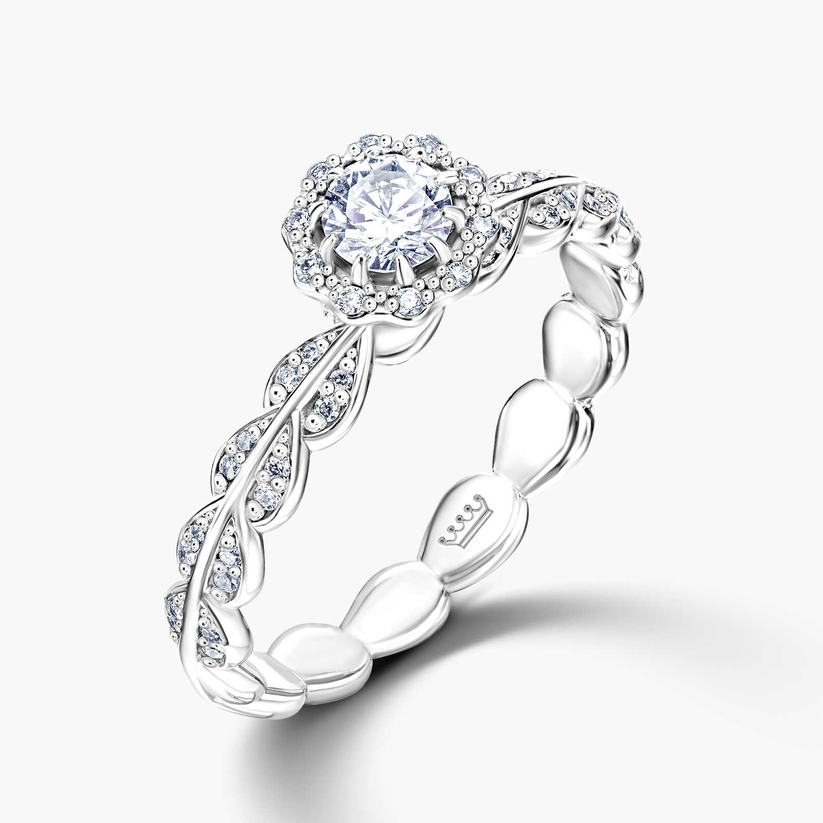 טבעת זהב סוליטר בעיצוב טיפות זהב