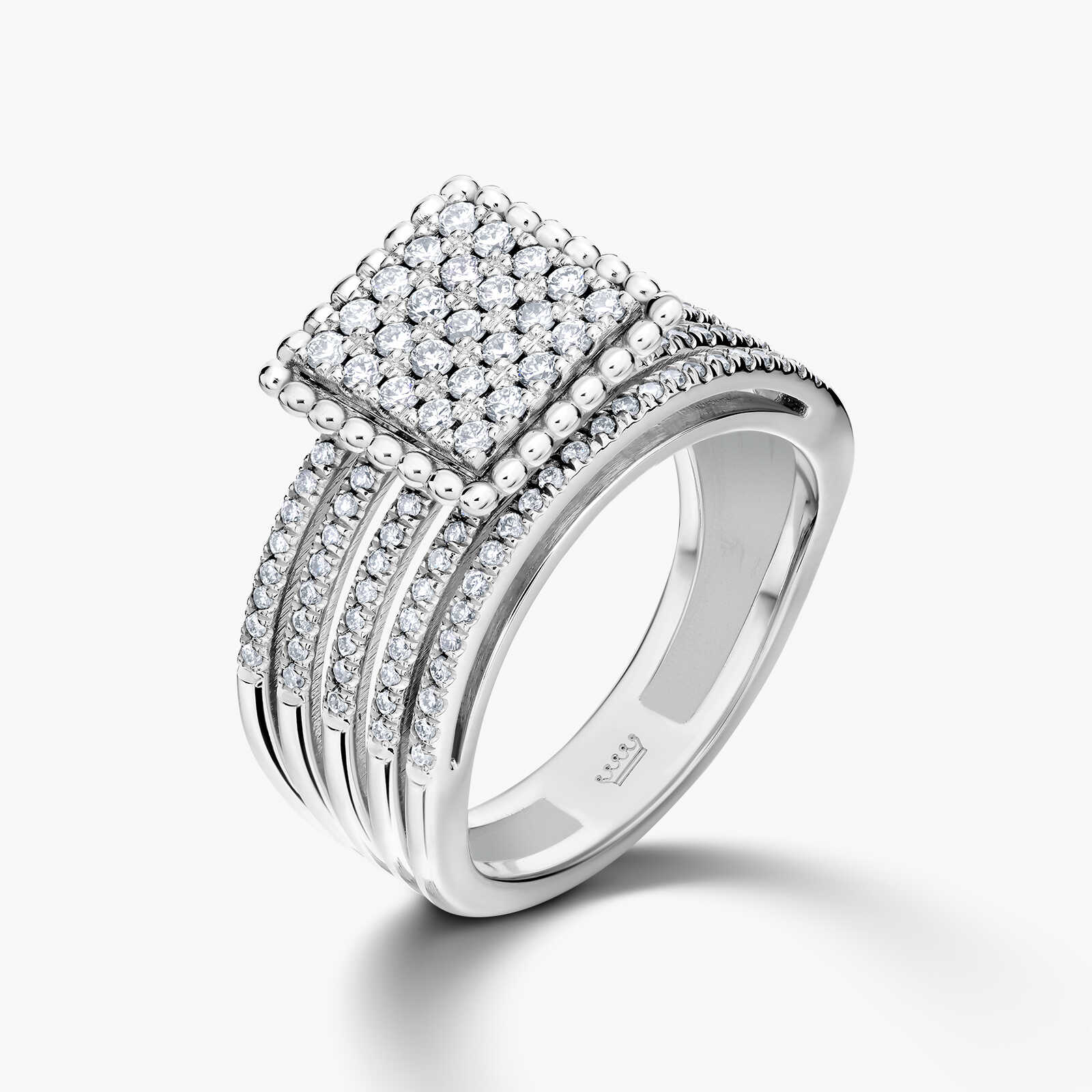 טבעת זהב 14K משובצת 145 יהלומים