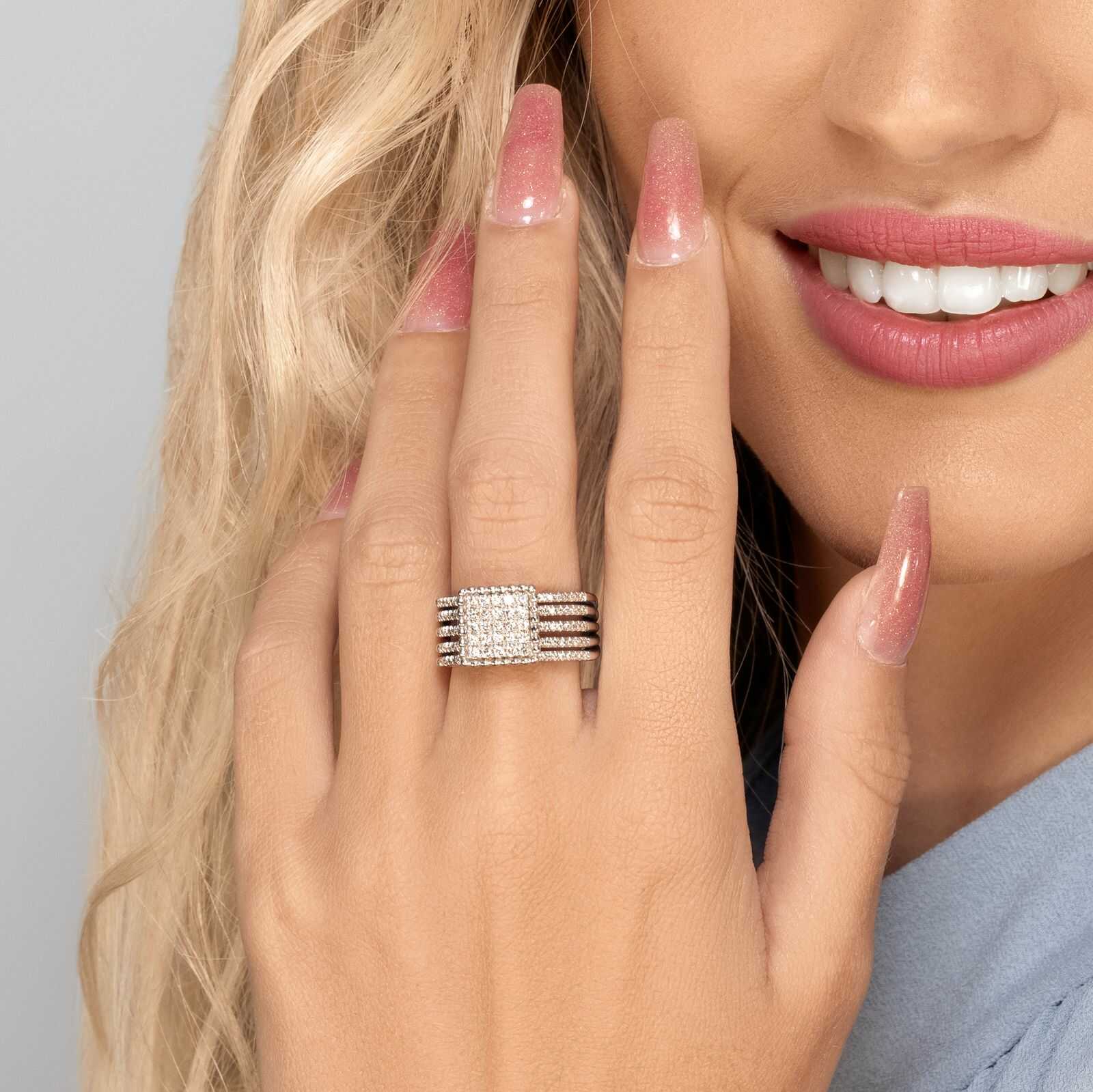 טבעת זהב 14K משובצת 145 יהלומים