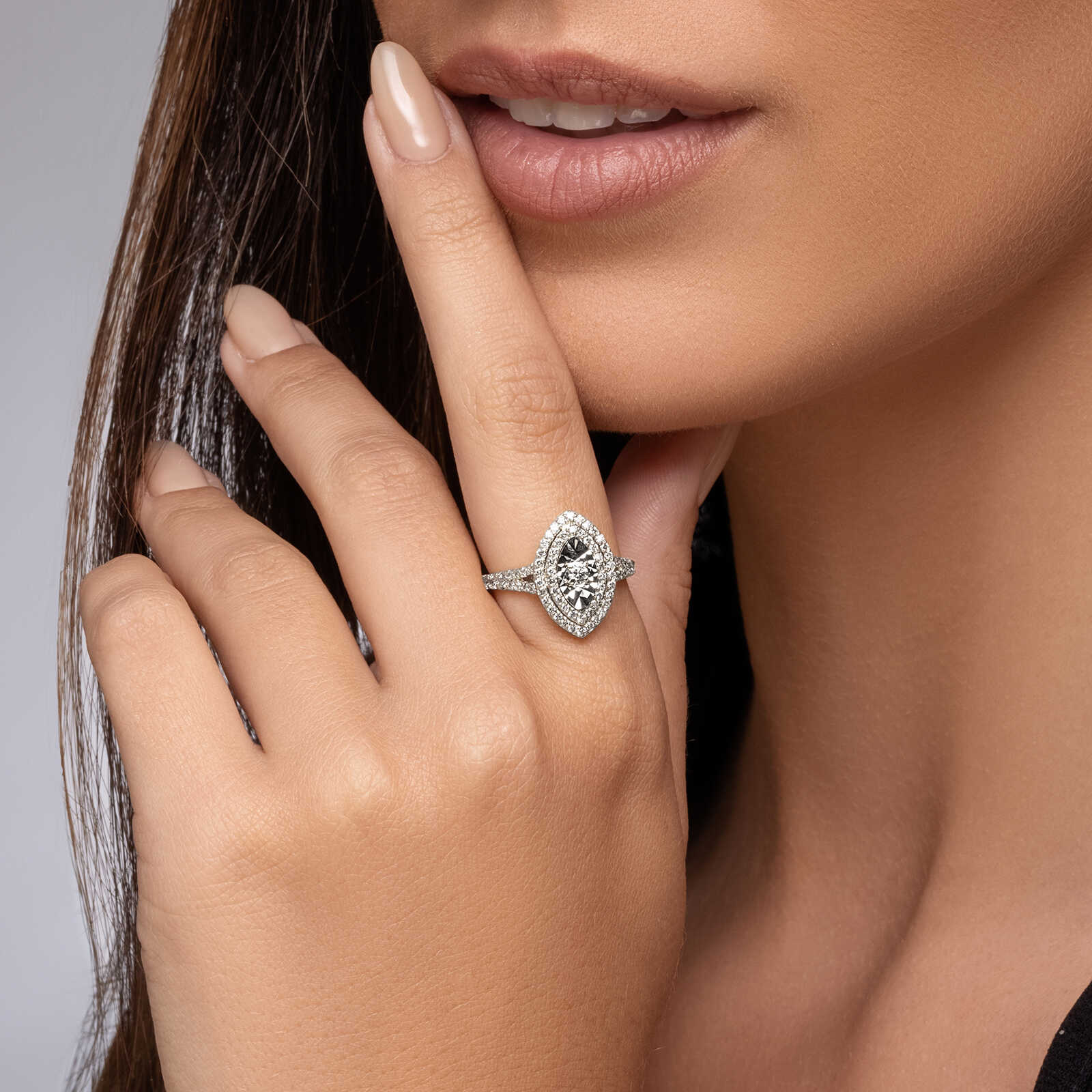 טבעת יהלום טיפת אהבה