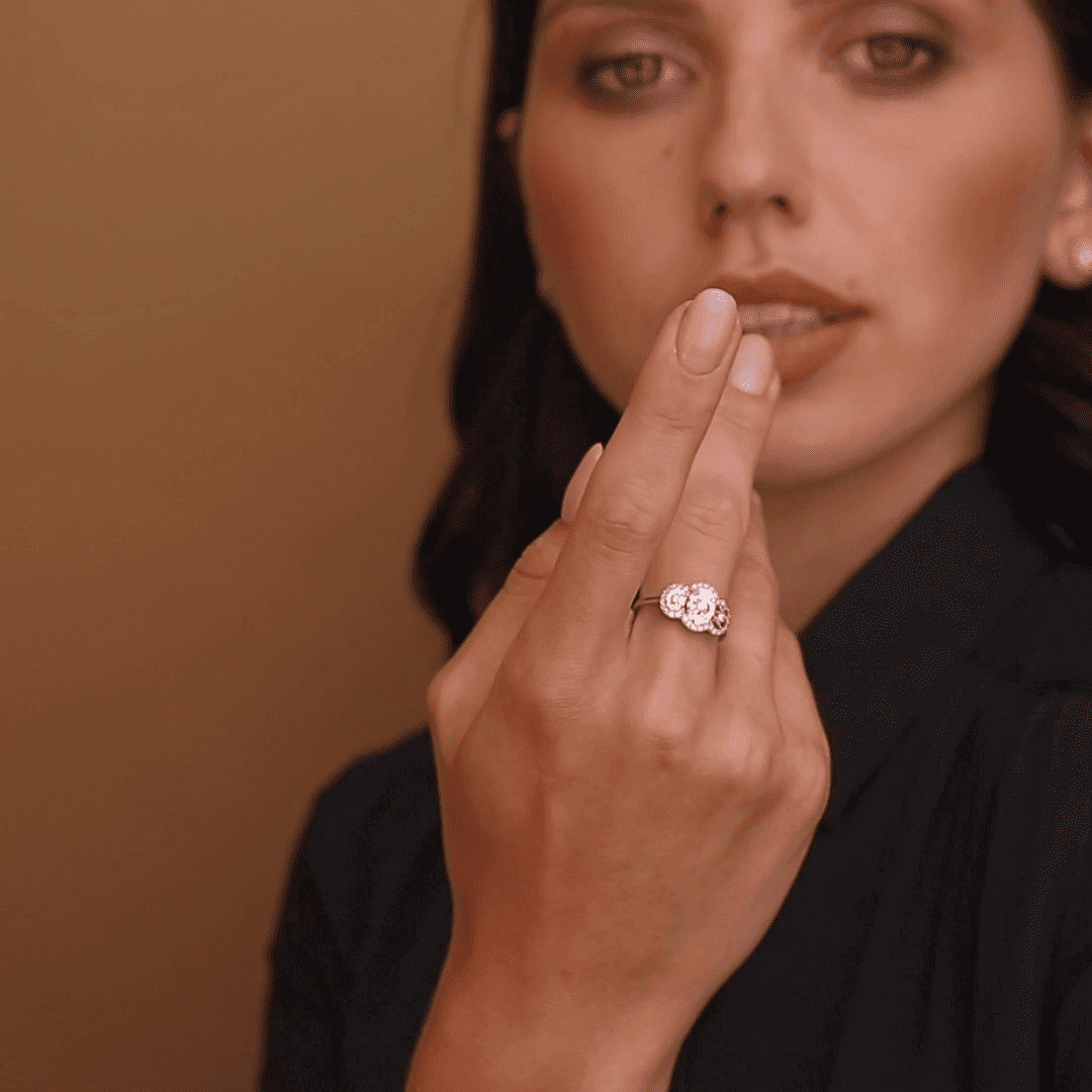 טבעת זהב משובצת יהלומים