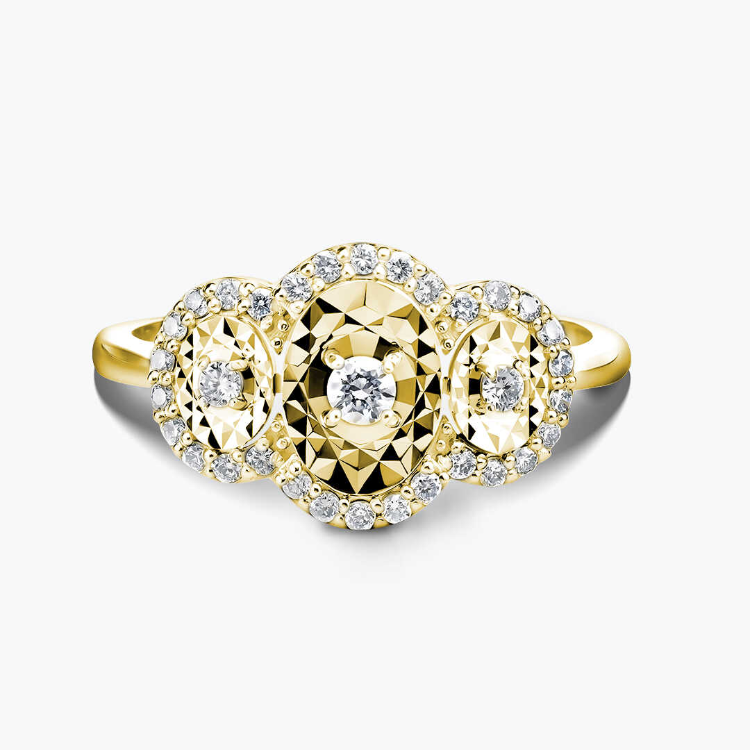 טבעת זהב משובצת יהלומים