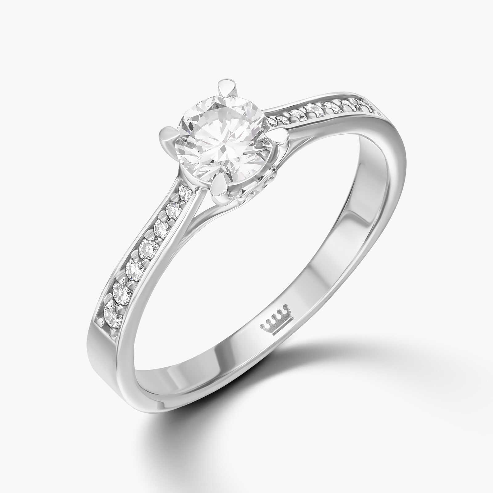 טבעת זהב סוליטר משובץ יהלום מרשים