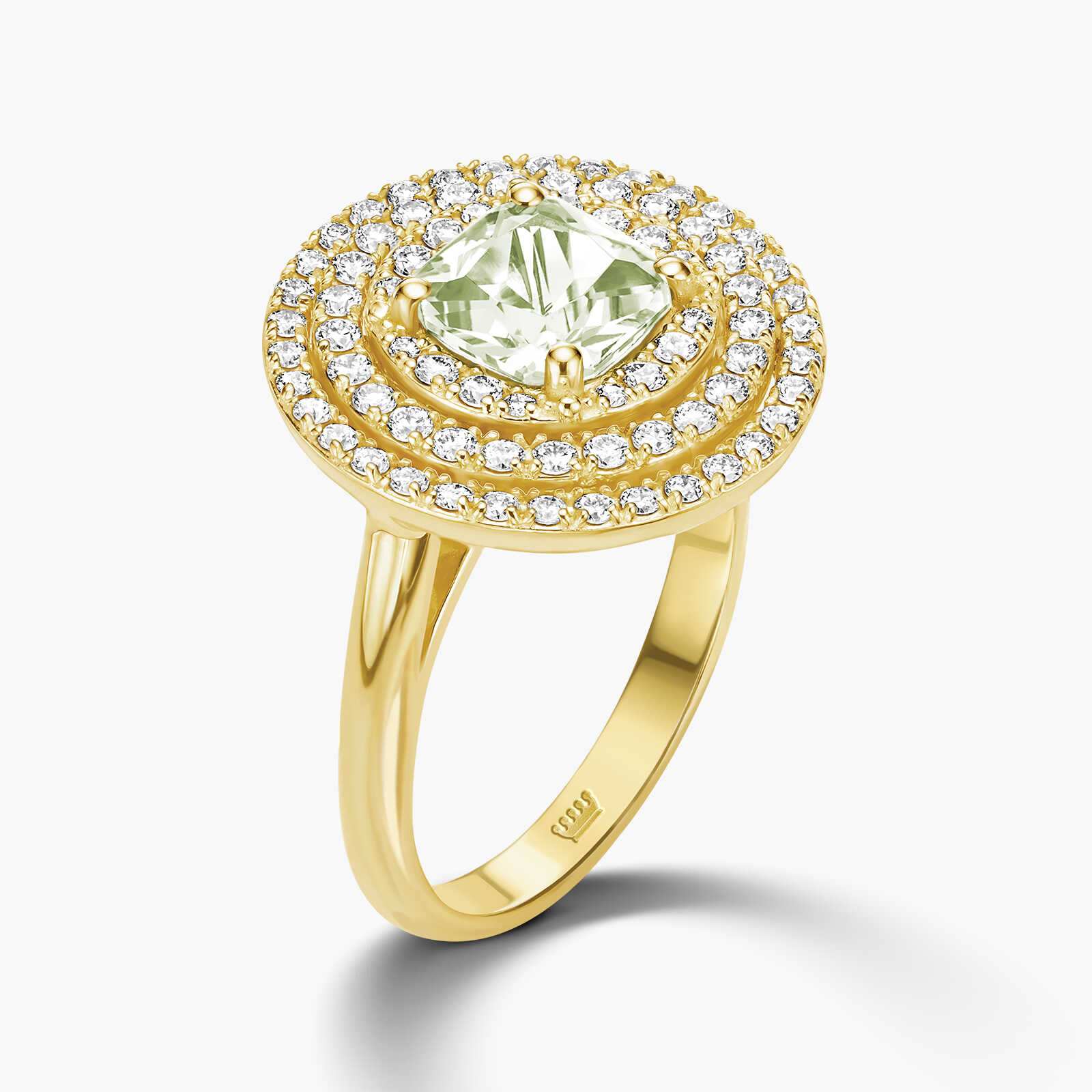 טבעת יהלום LIGHT GREEN CENTER