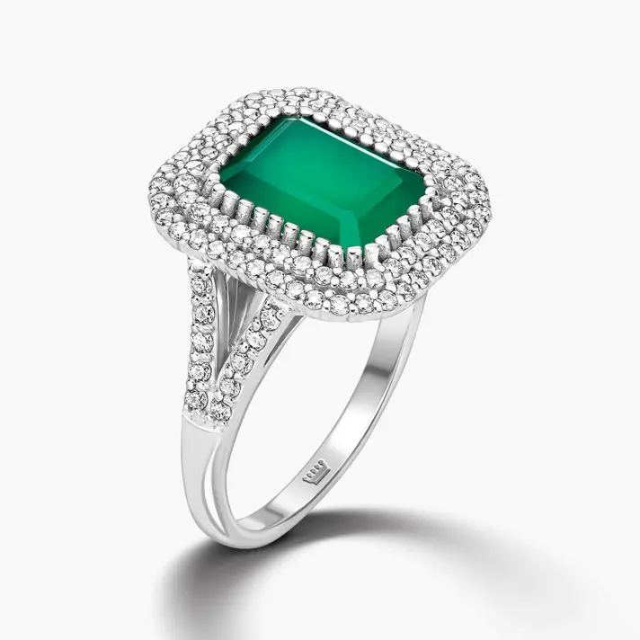 טבעת יהלום בילי משובצת אגת ו 92 יהלומים