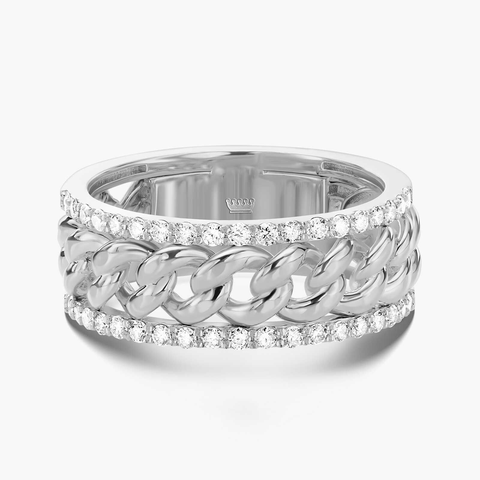 טבעת זהב חוליות ויהלומים