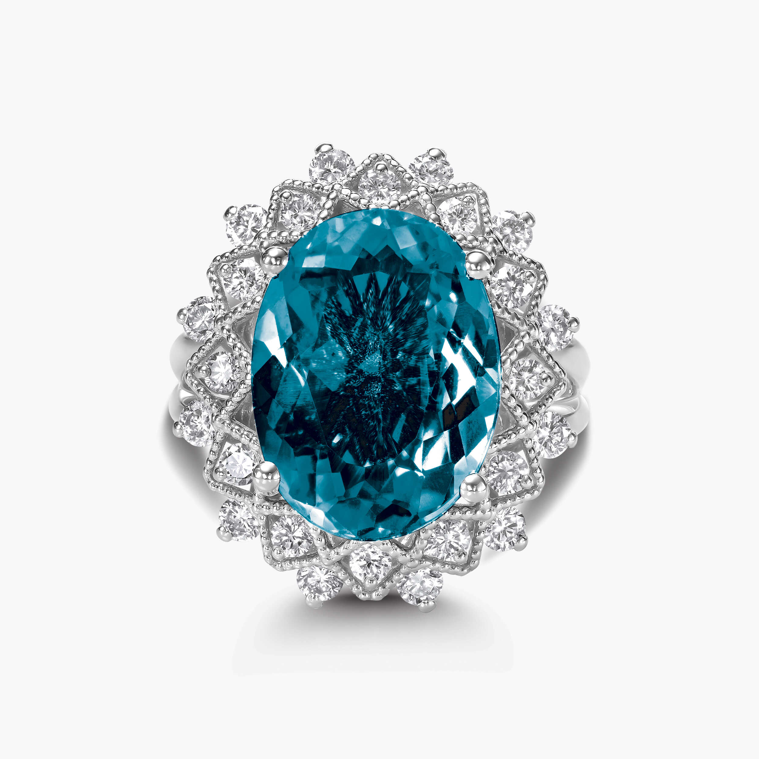 טבעת קייט משובצת יהלומים ובלו לונדון