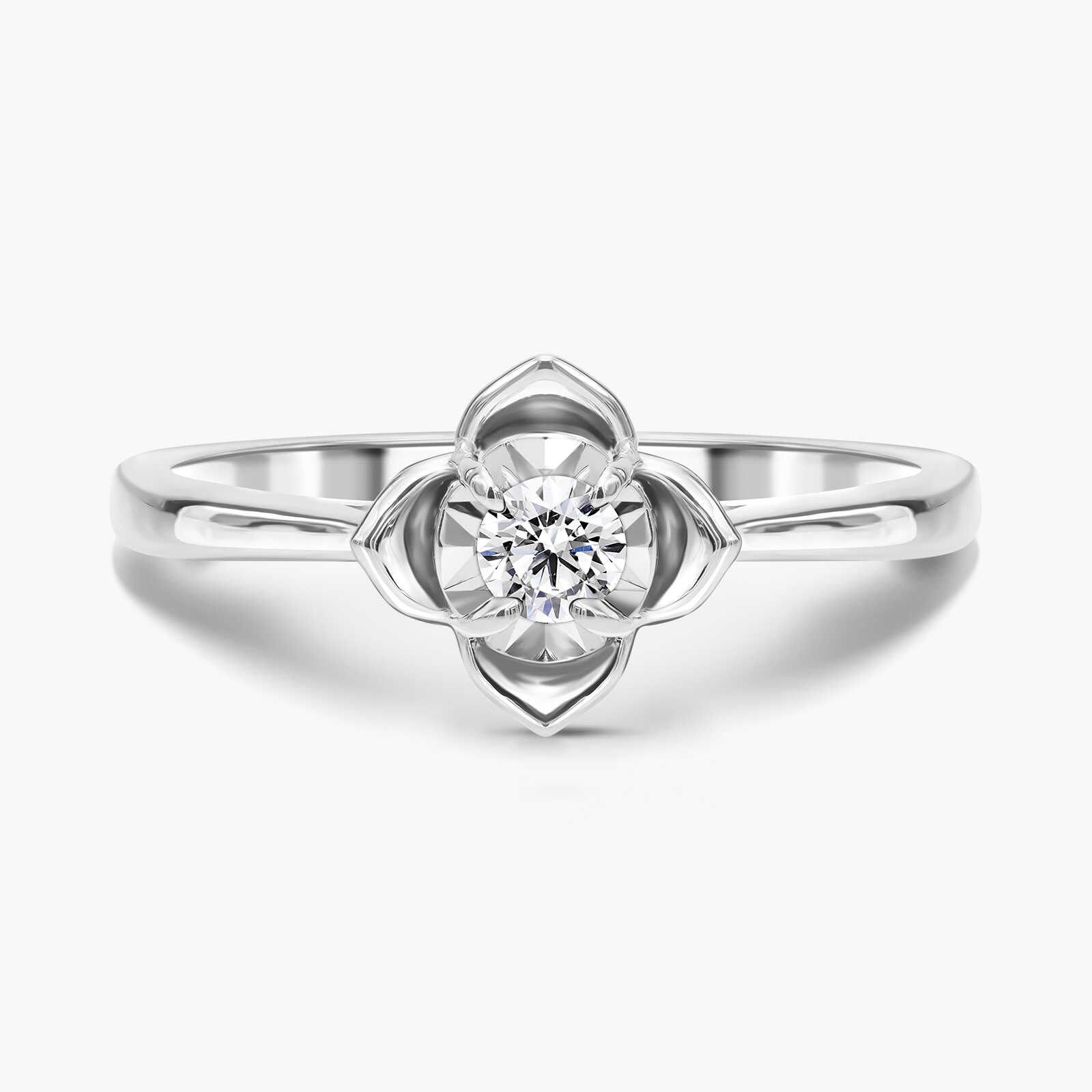 טבעת יהלום סוליטר OPEN FLOWER