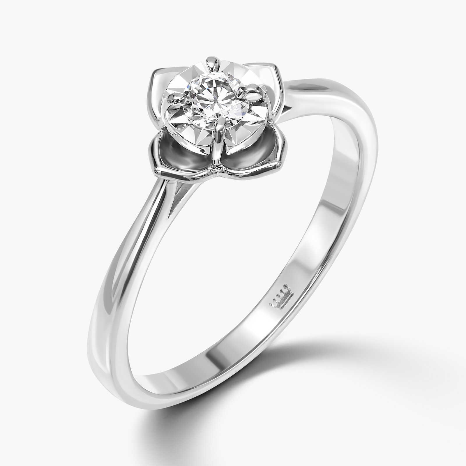 טבעת יהלום סוליטר OPEN FLOWER