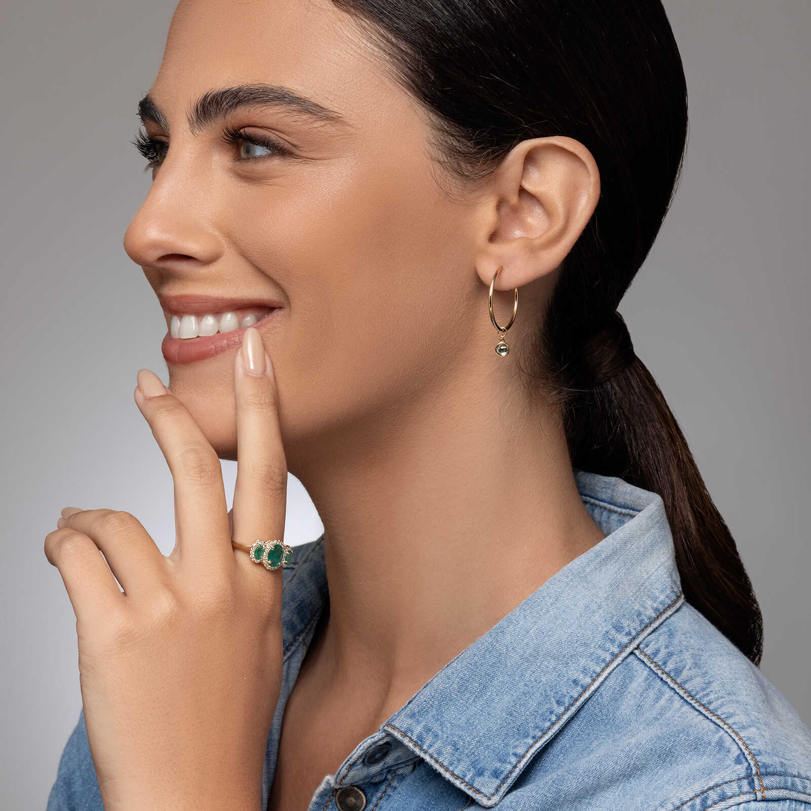 טבעת יהלומים אוליב