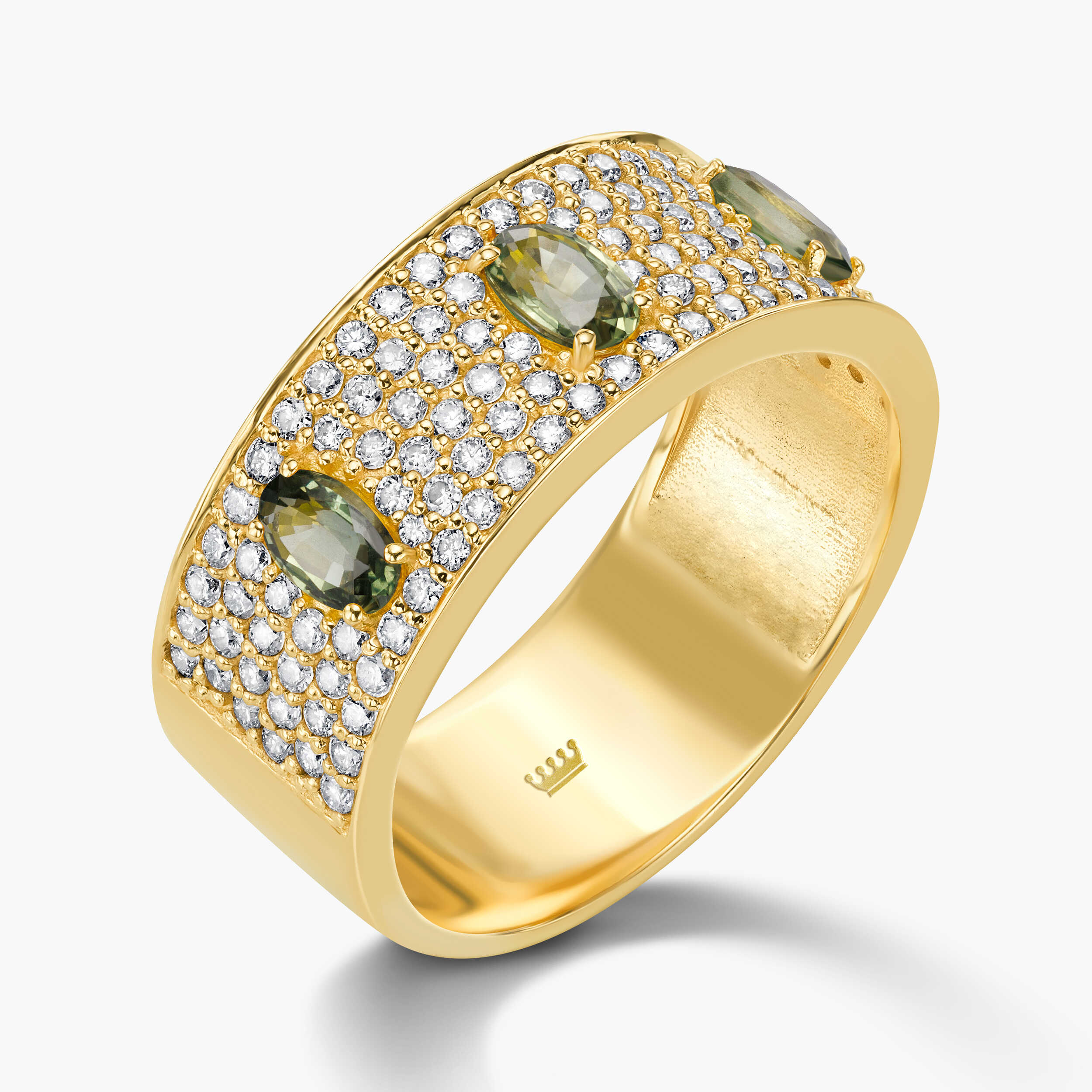 טבעת יהלומים וספירים