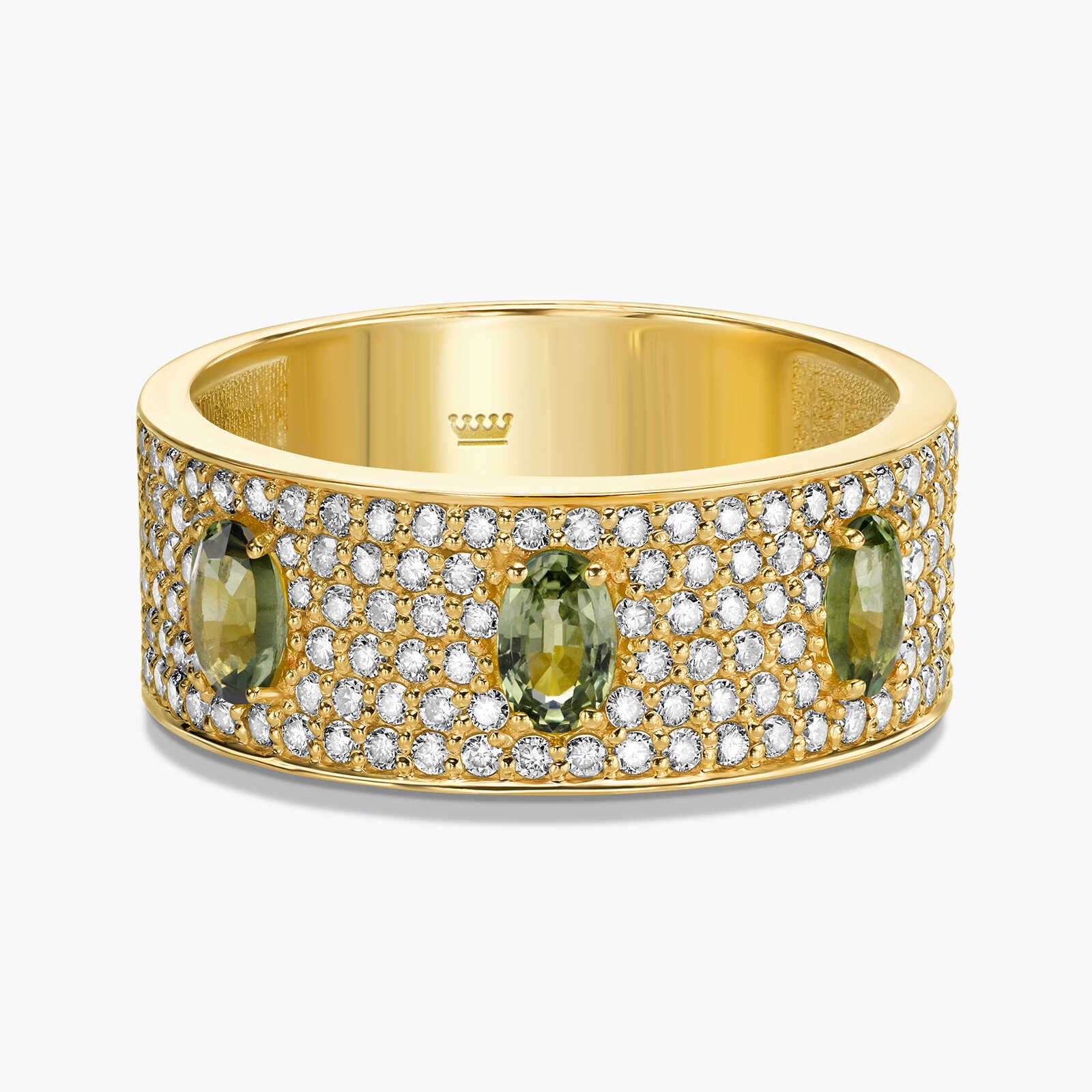 טבעת יהלומים וספירים