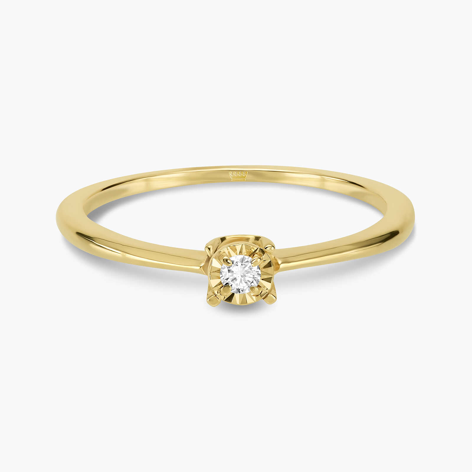 טבעת זהב בשיבוץ יהלום סוליטר