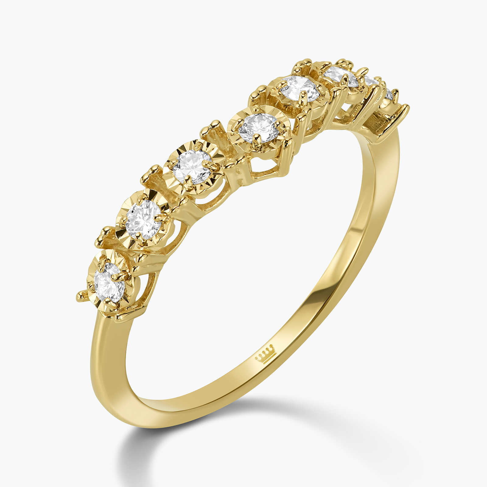 טבעת זהב משובצת יהלומים