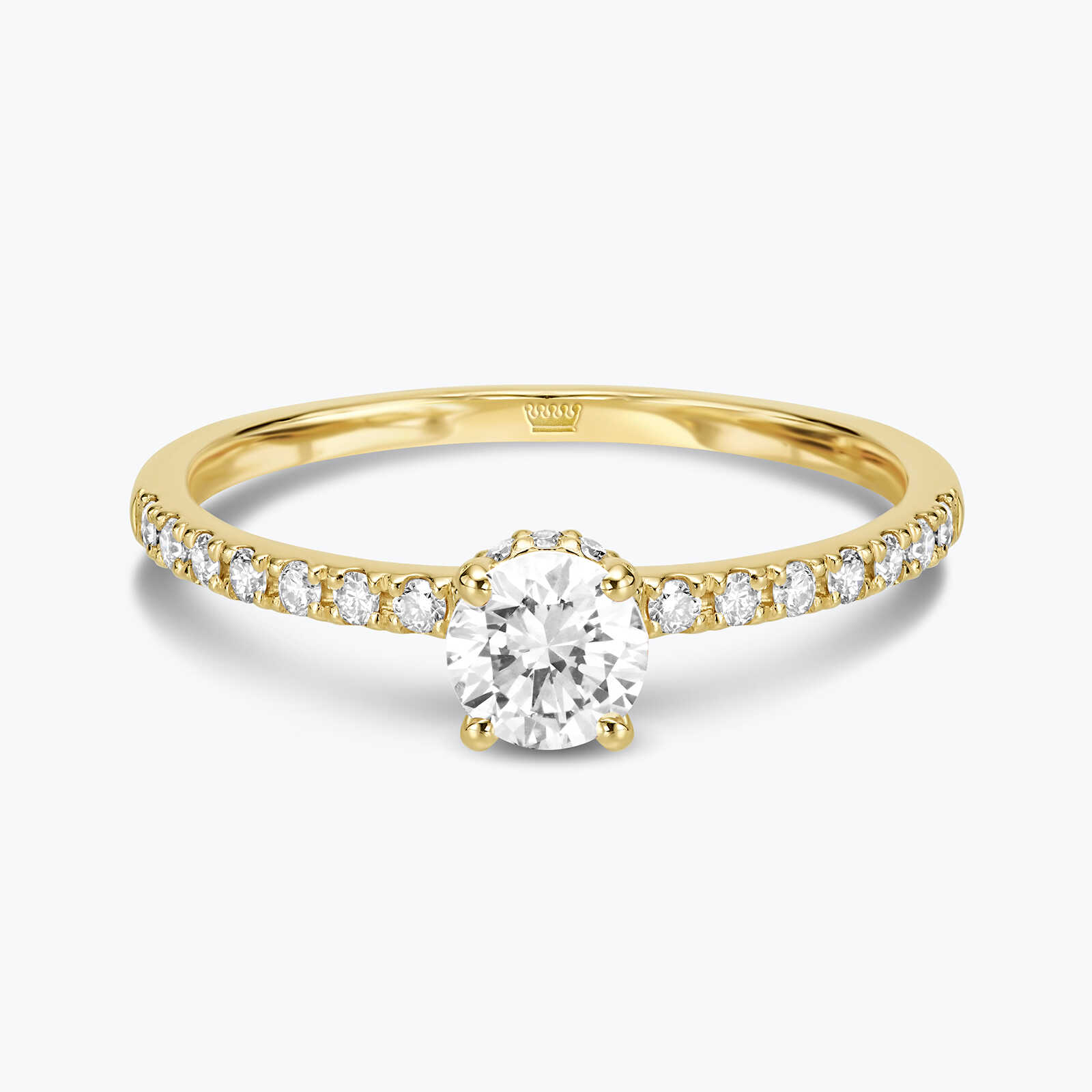 טבעת זהב משובצת יהלומים